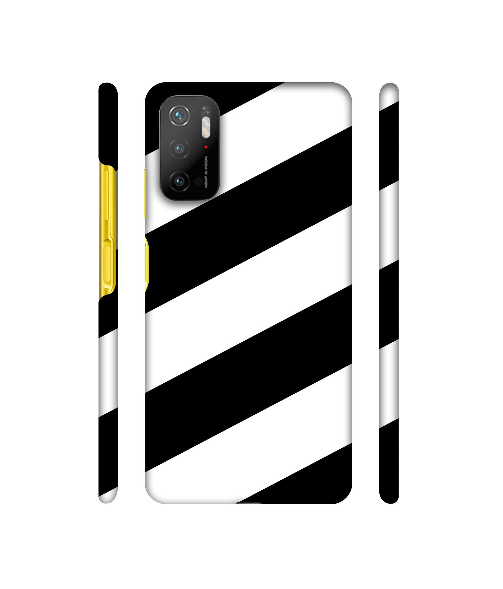 Black & White Line Designer Hard Back Cover for Mi Poco M3 Pro 4G / Mi Poco M3 Pro 5G / Redmi Note 10T 5G