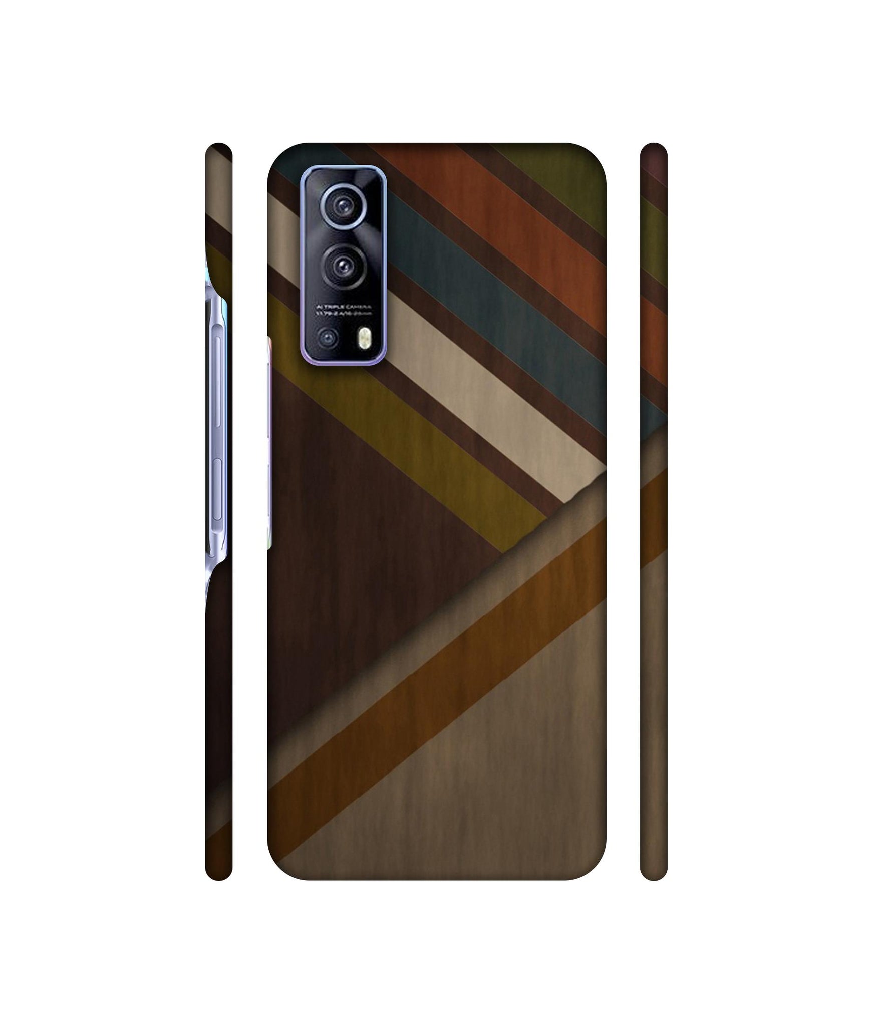 Colorful Wooden Pattern Designer Hard Back Cover for Vivo iQOO Z3