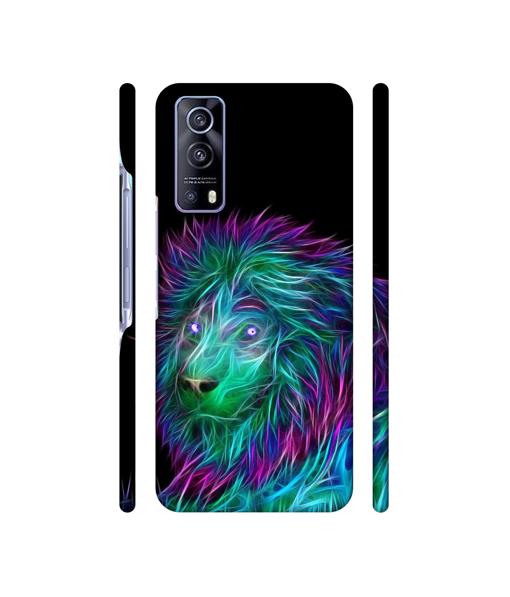 3D Lion Designer Hard Back Cover for Vivo iQOO Z3