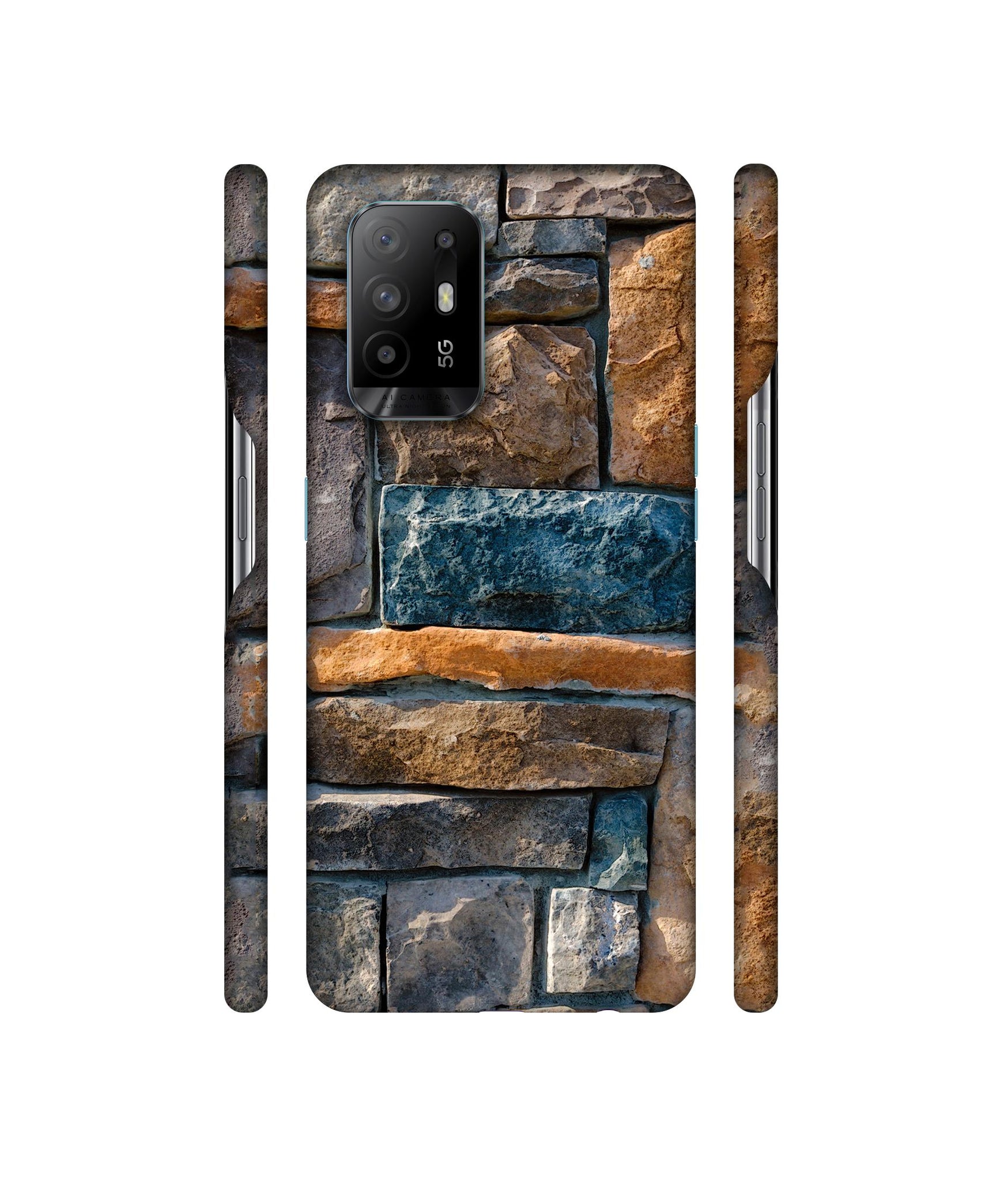 Decorative Stone Cladding Designer Hard Back Cover for Oppo A94 5G
