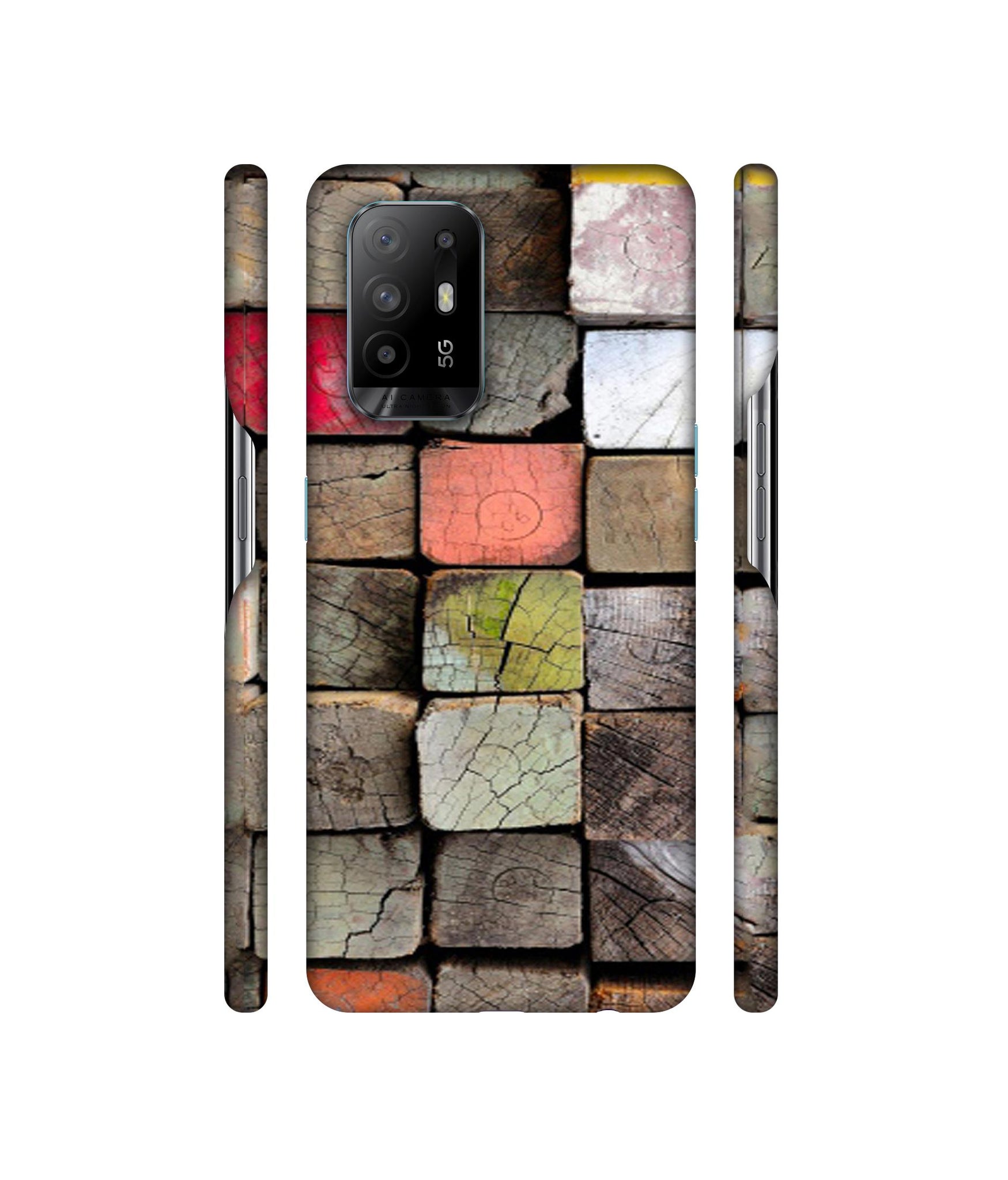 Wood Lumber Paint Designer Hard Back Cover for Oppo A94 5G