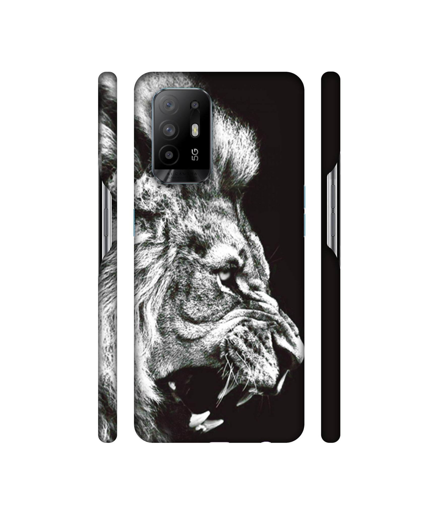 Angry Lion Designer Hard Back Cover for Oppo A94 5G