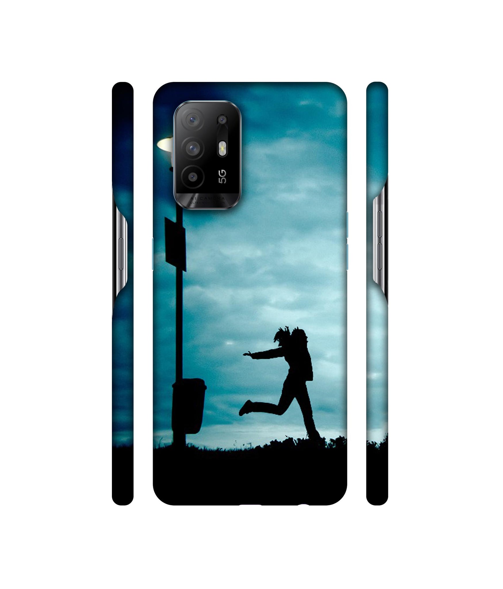Girl Running At Night Designer Hard Back Cover for Oppo A94 5G