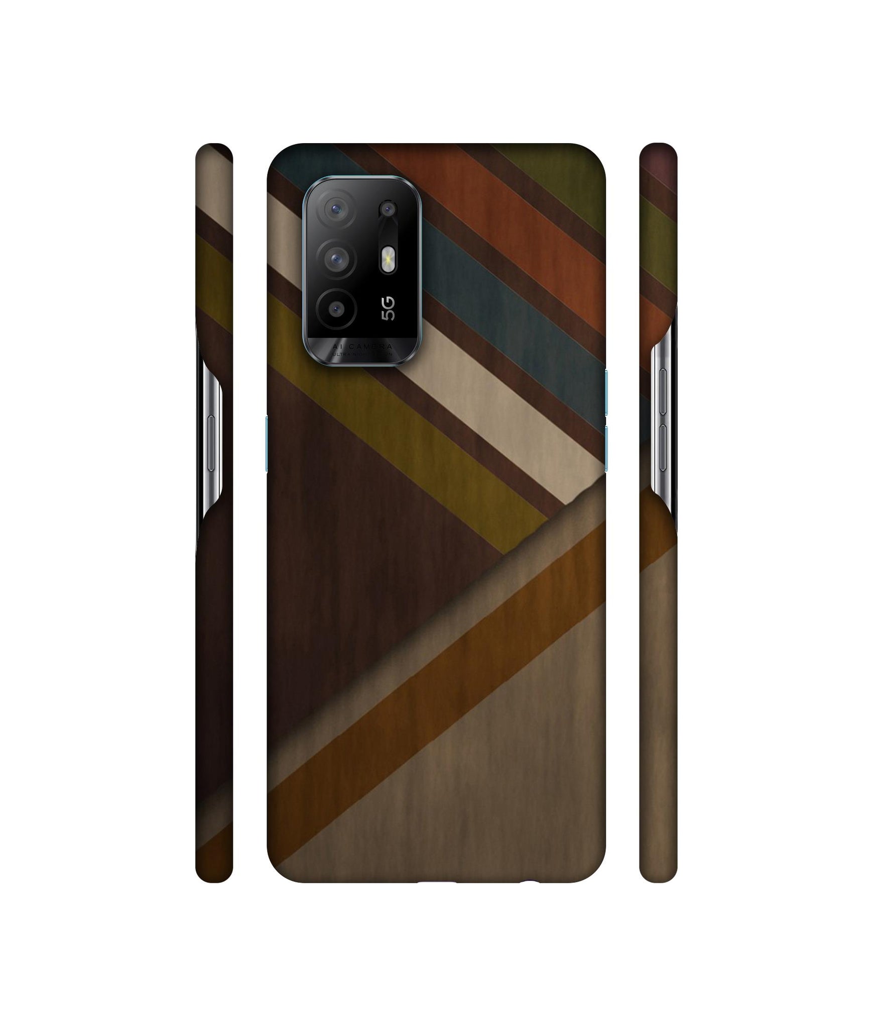 Colorful Wooden Pattern Designer Hard Back Cover for Oppo A94 5G