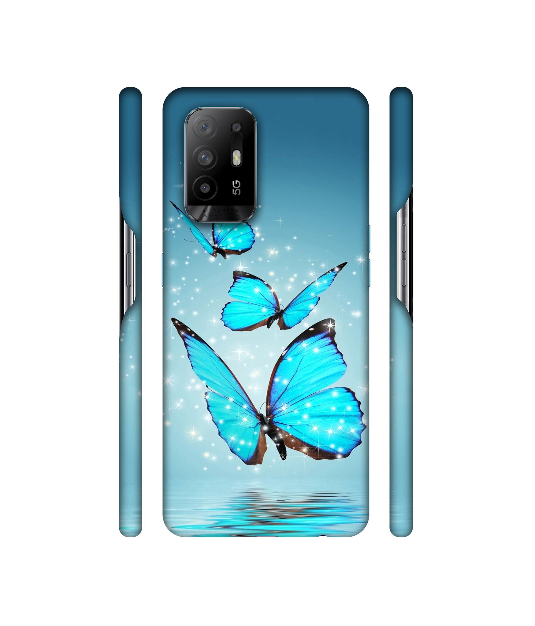 Flying Butterflies Designer Hard Back Cover for Oppo A94 5G