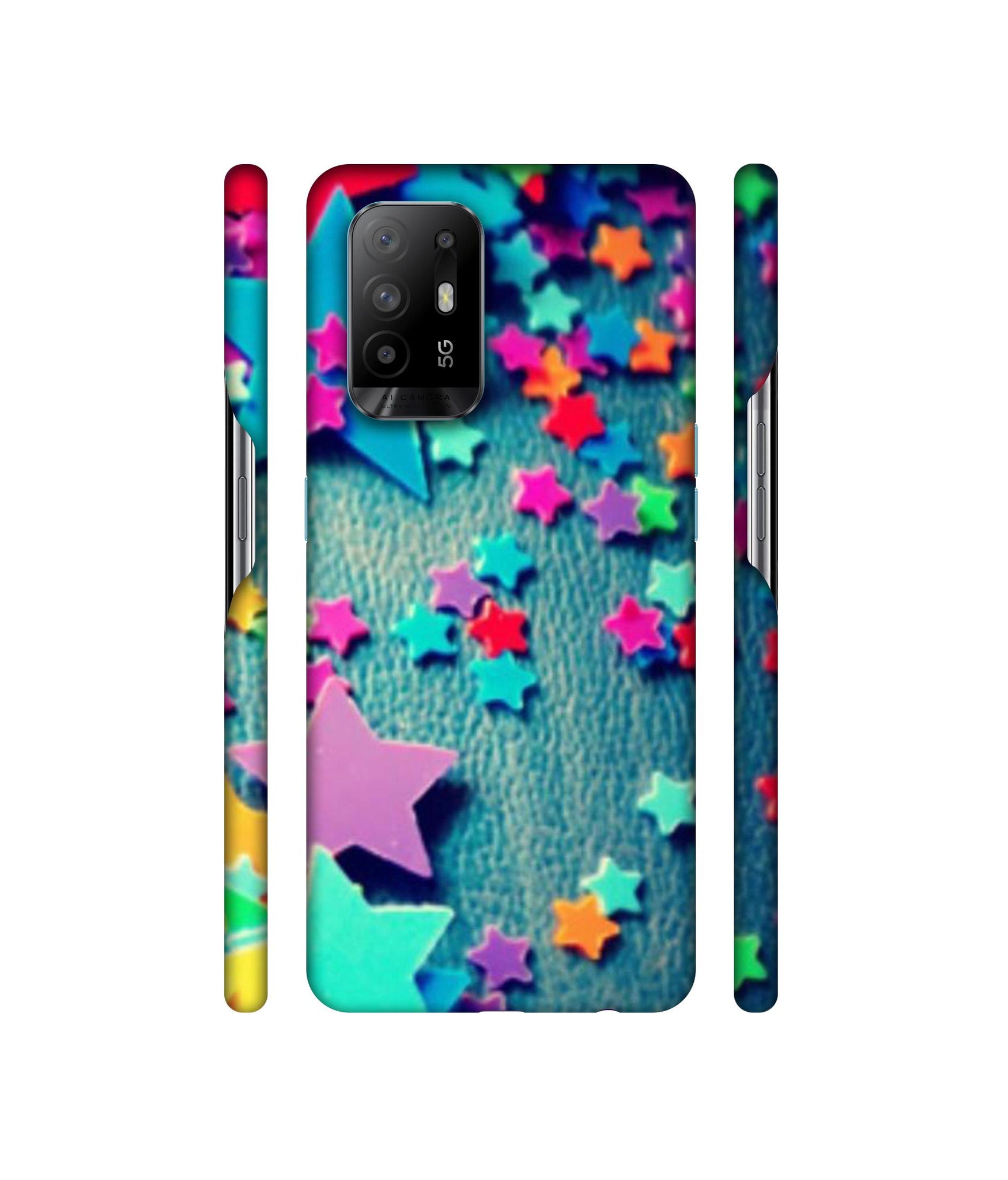 Colorful Stars Designer Hard Back Cover for Oppo A94 5G