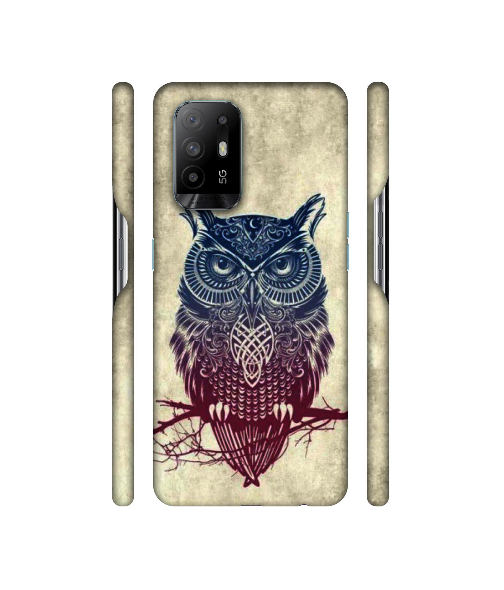 Owl Pattern Designer Hard Back Cover for Oppo A94 5G