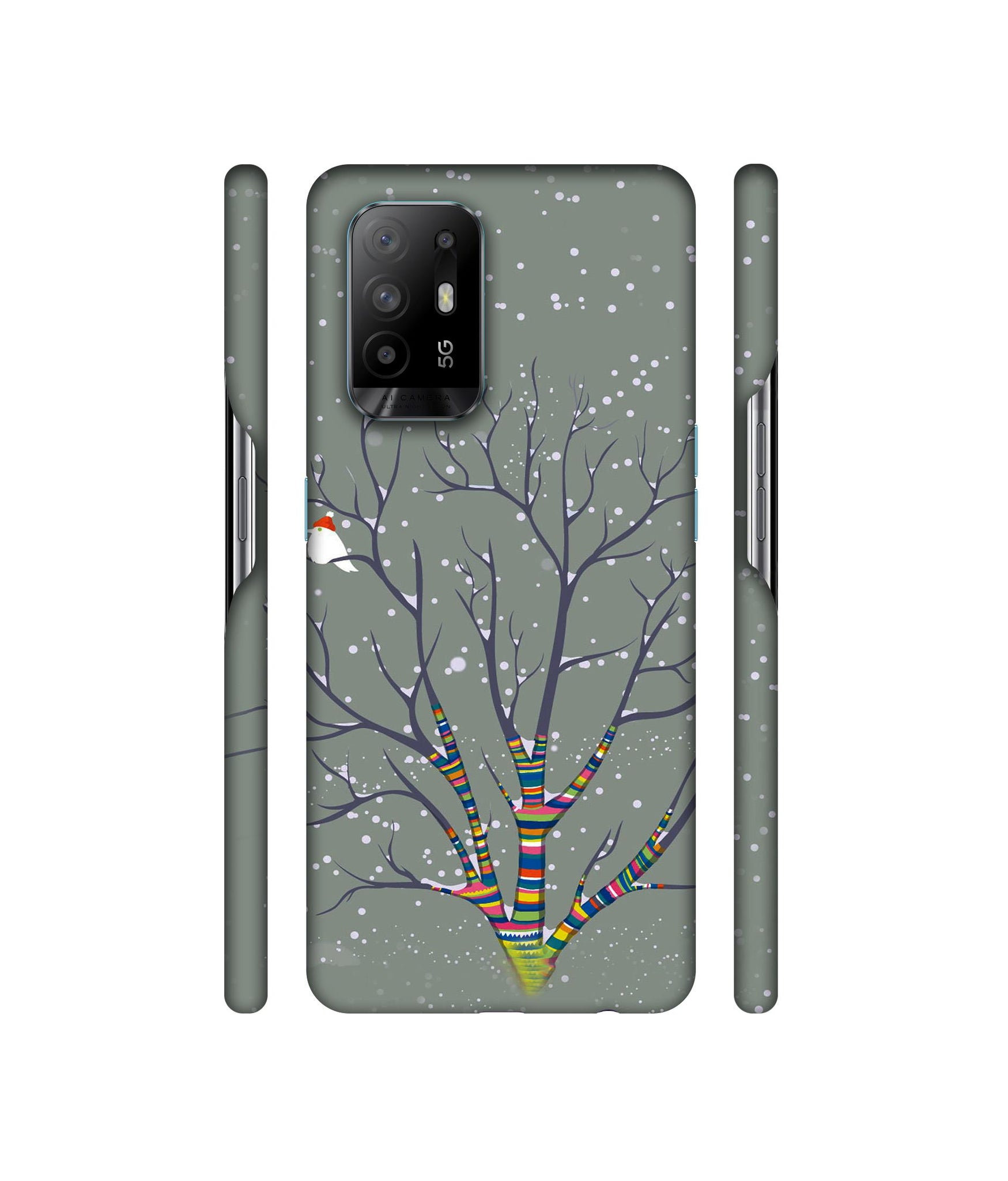 Winter Pattern Print Designer Hard Back Cover for Oppo A94 5G