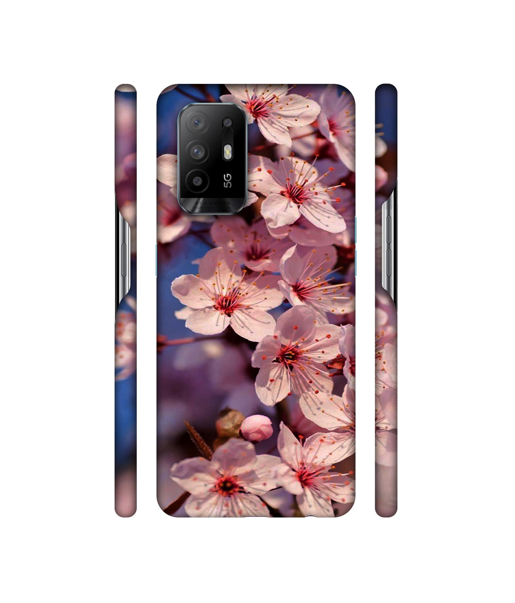 Pink Flowers Pattern Designer Hard Back Cover for Oppo A94 5G