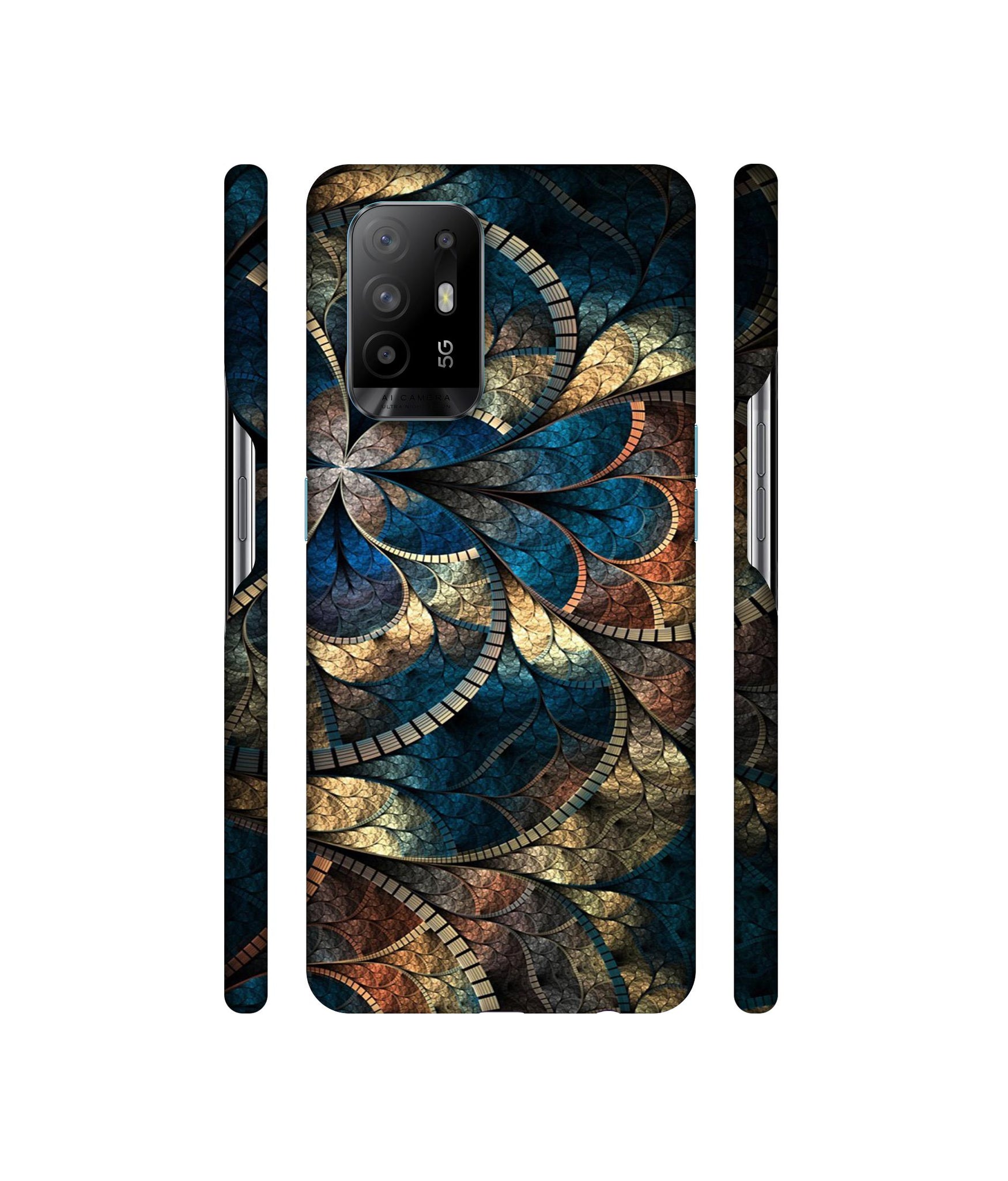 Fractional Pattern Designer Hard Back Cover for Oppo A94 5G