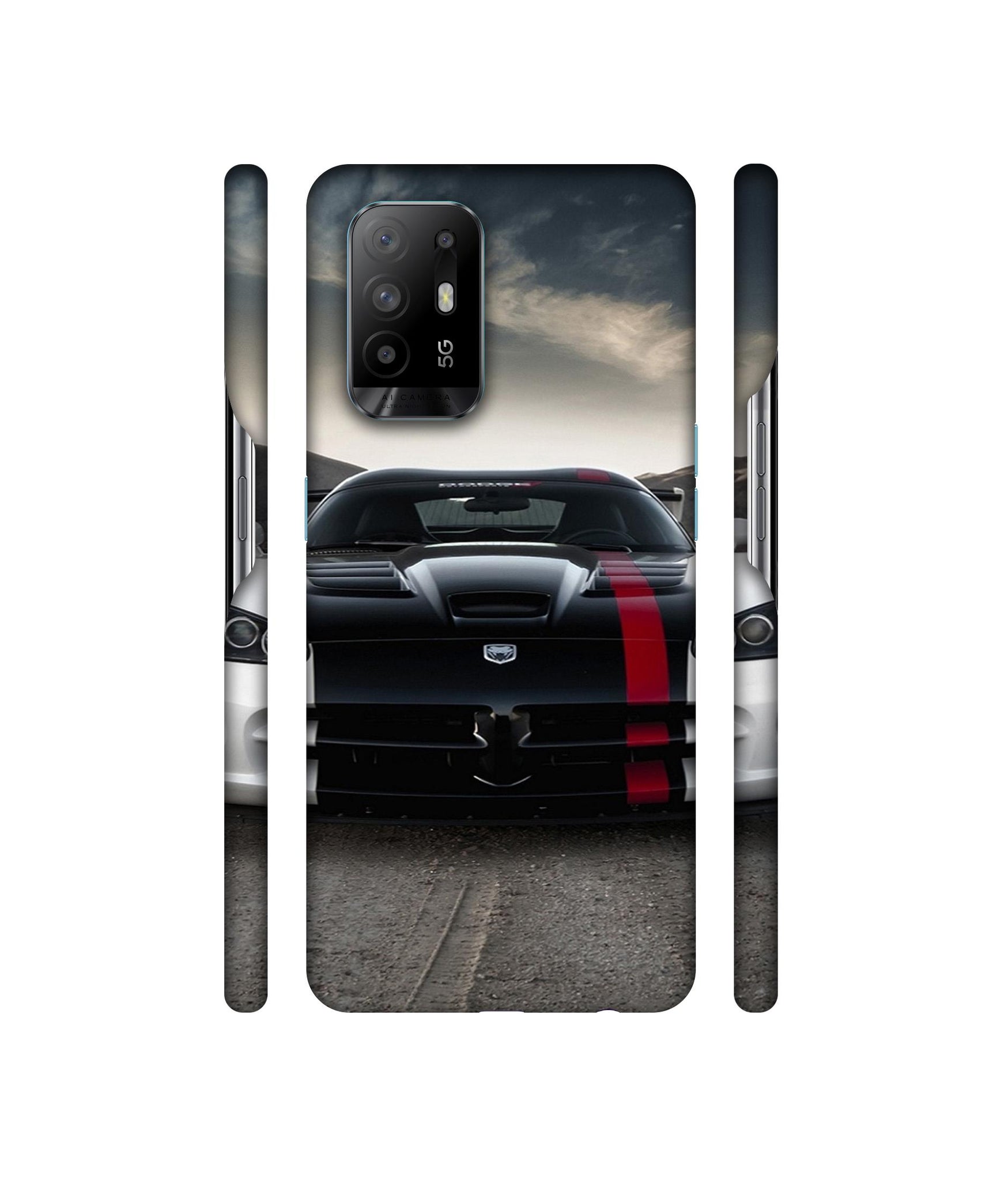 Sports Car Pattern Designer Hard Back Cover for Oppo A94 5G