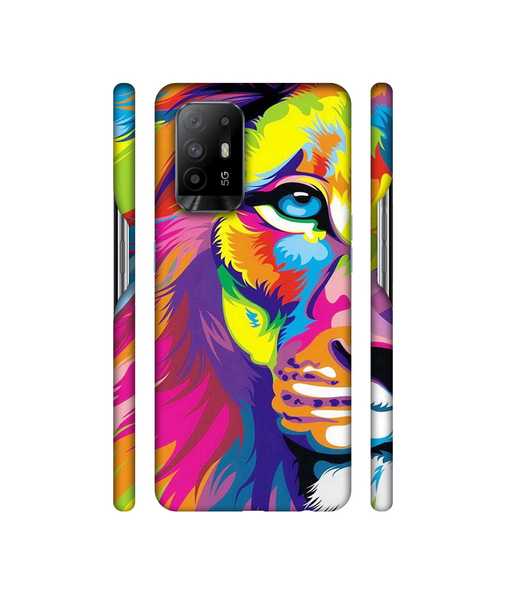 Lion Designer Hard Back Cover for Oppo A94 5G