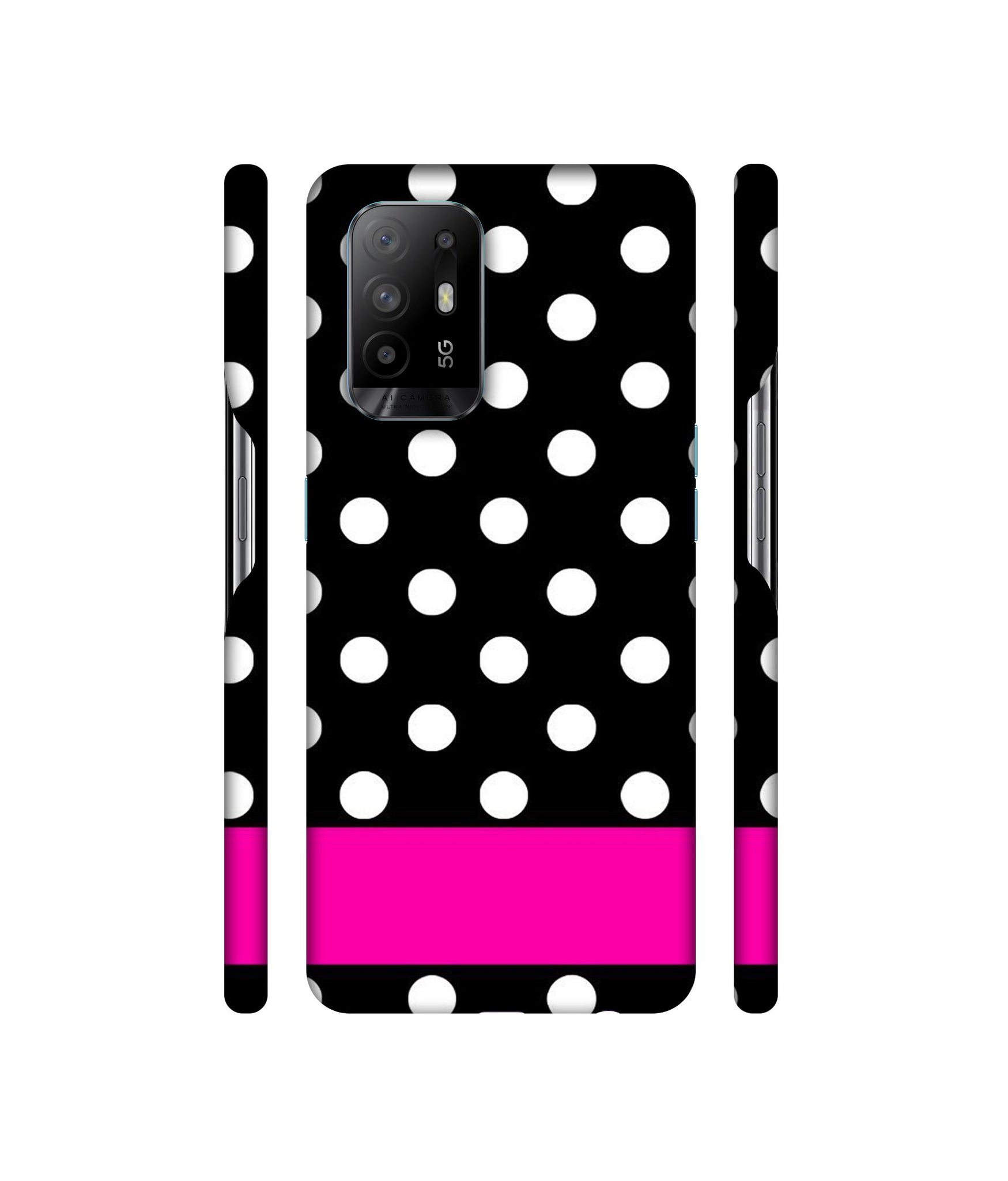 White Dots Pattern Designer Hard Back Cover for Oppo A94 5G