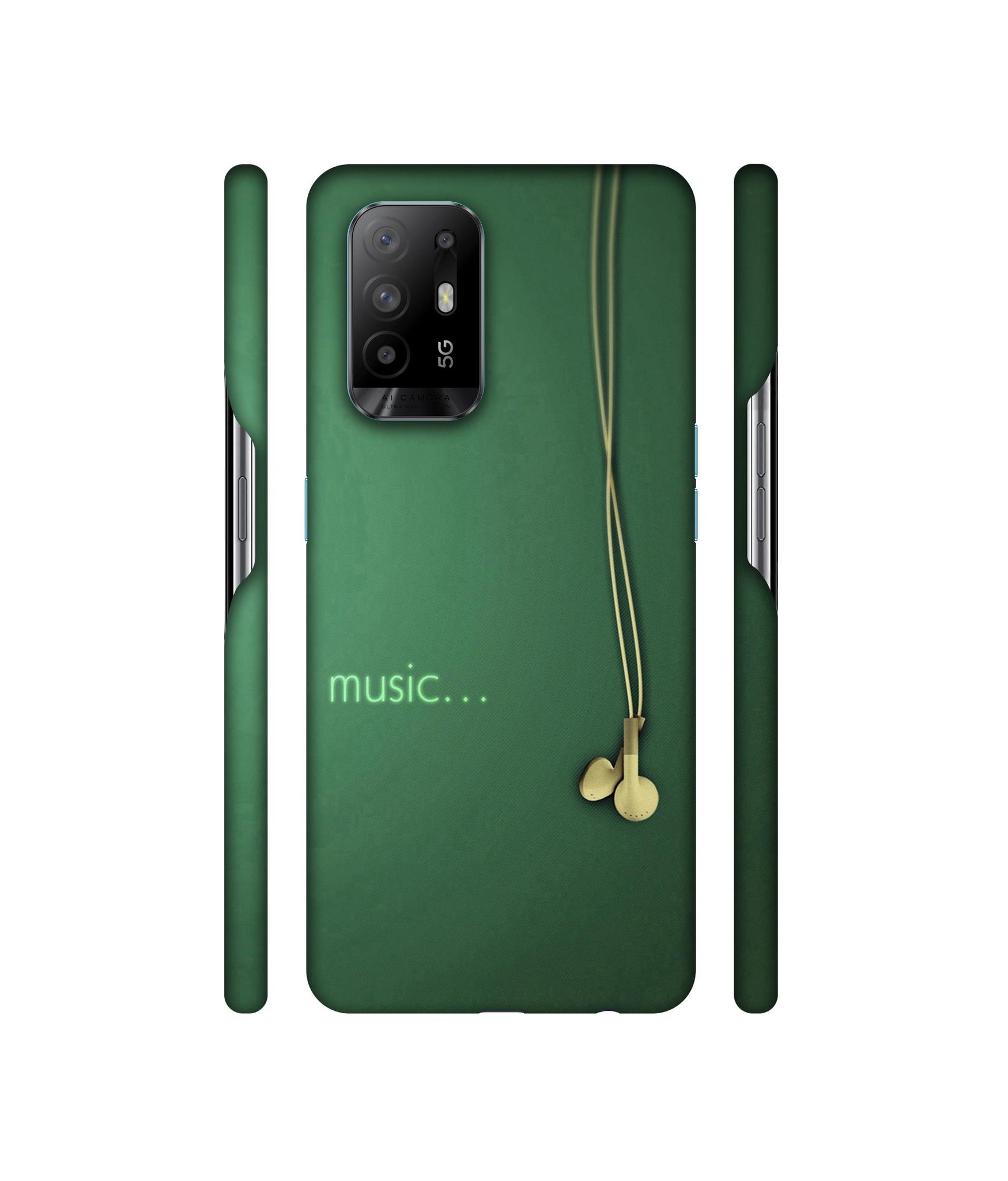 Headphone Music Designer Hard Back Cover for Oppo A94 5G
