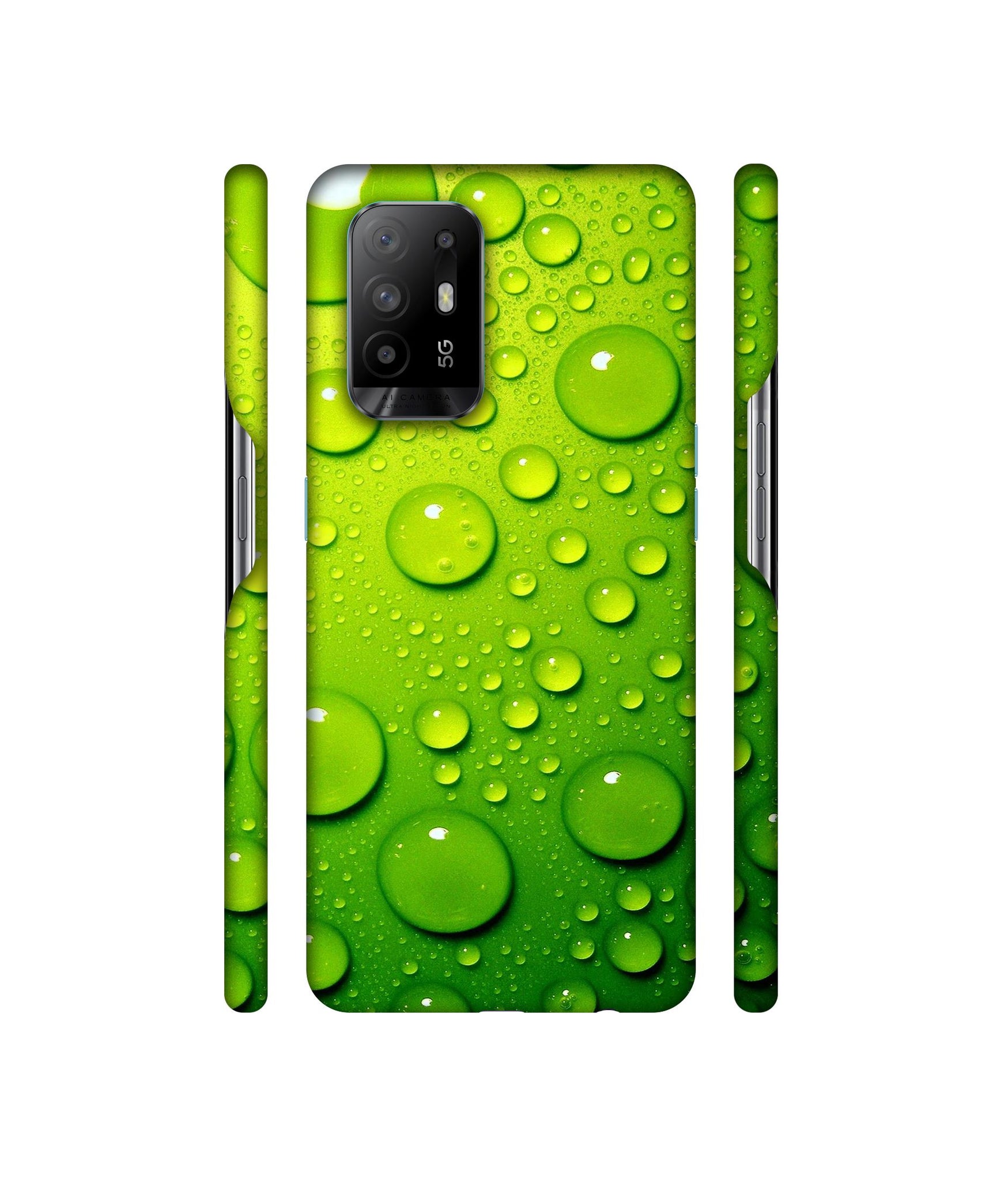 Green Bubbles Designer Hard Back Cover for Oppo A94 5G