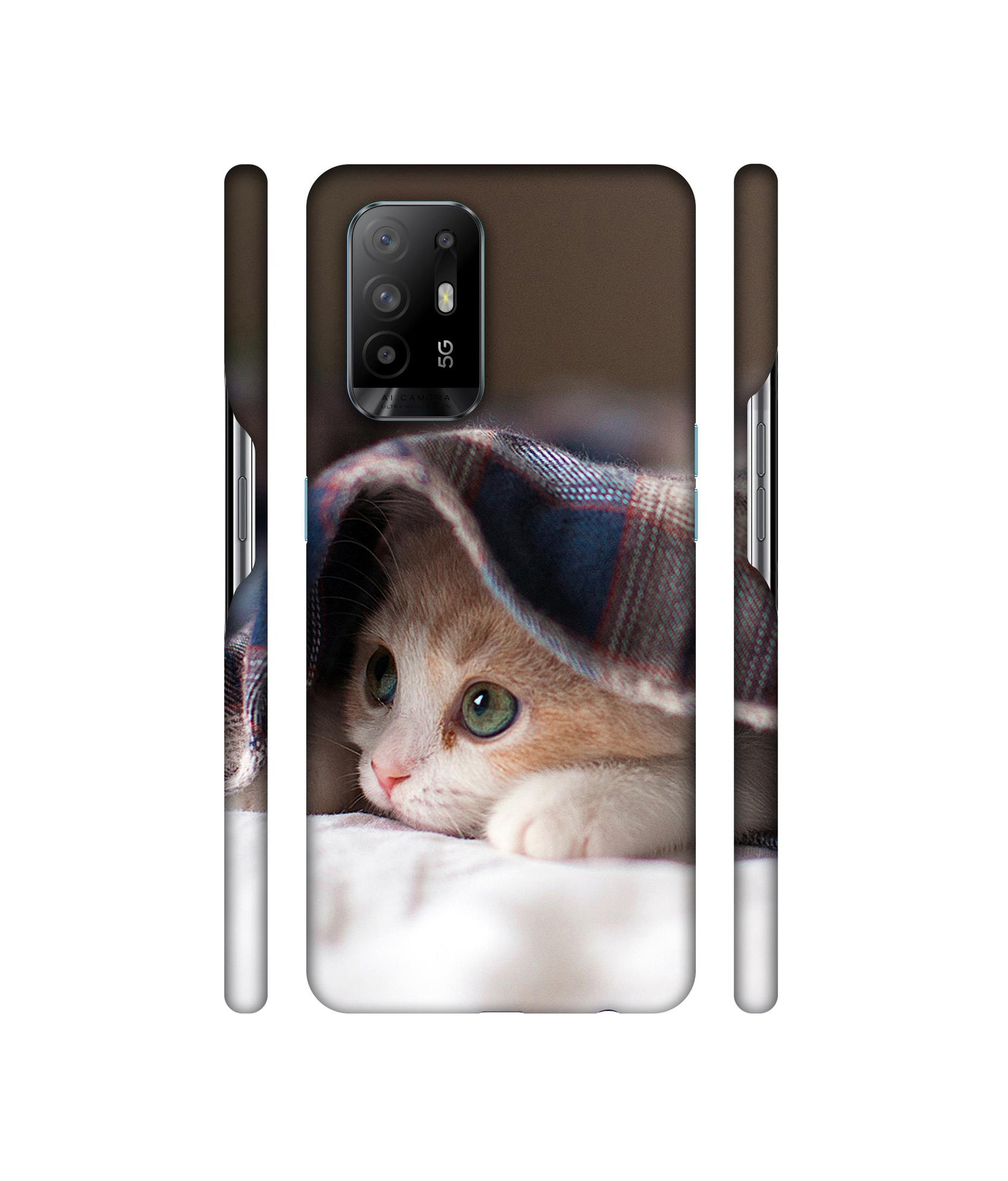 Sleepy Kitten Designer Hard Back Cover for Oppo A94 5G