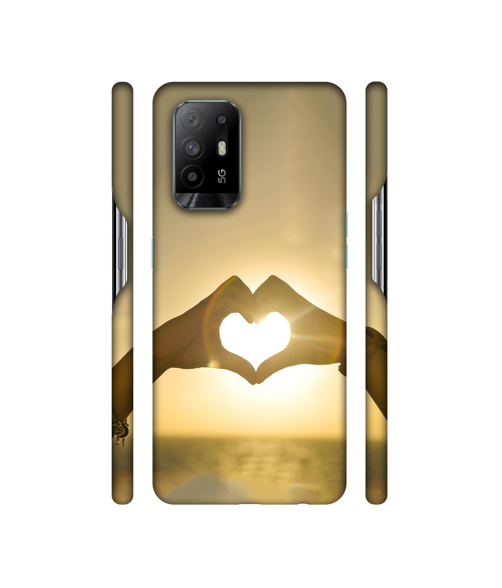 Heart in Hand Shape Designer Hard Back Cover for Oppo A94 5G