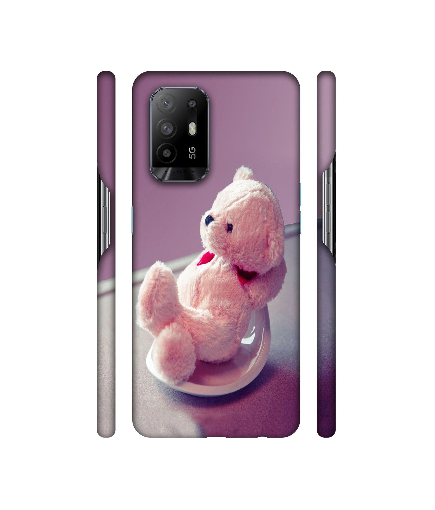 Cute Teddy Bear Designer Hard Back Cover for Oppo A94 5G