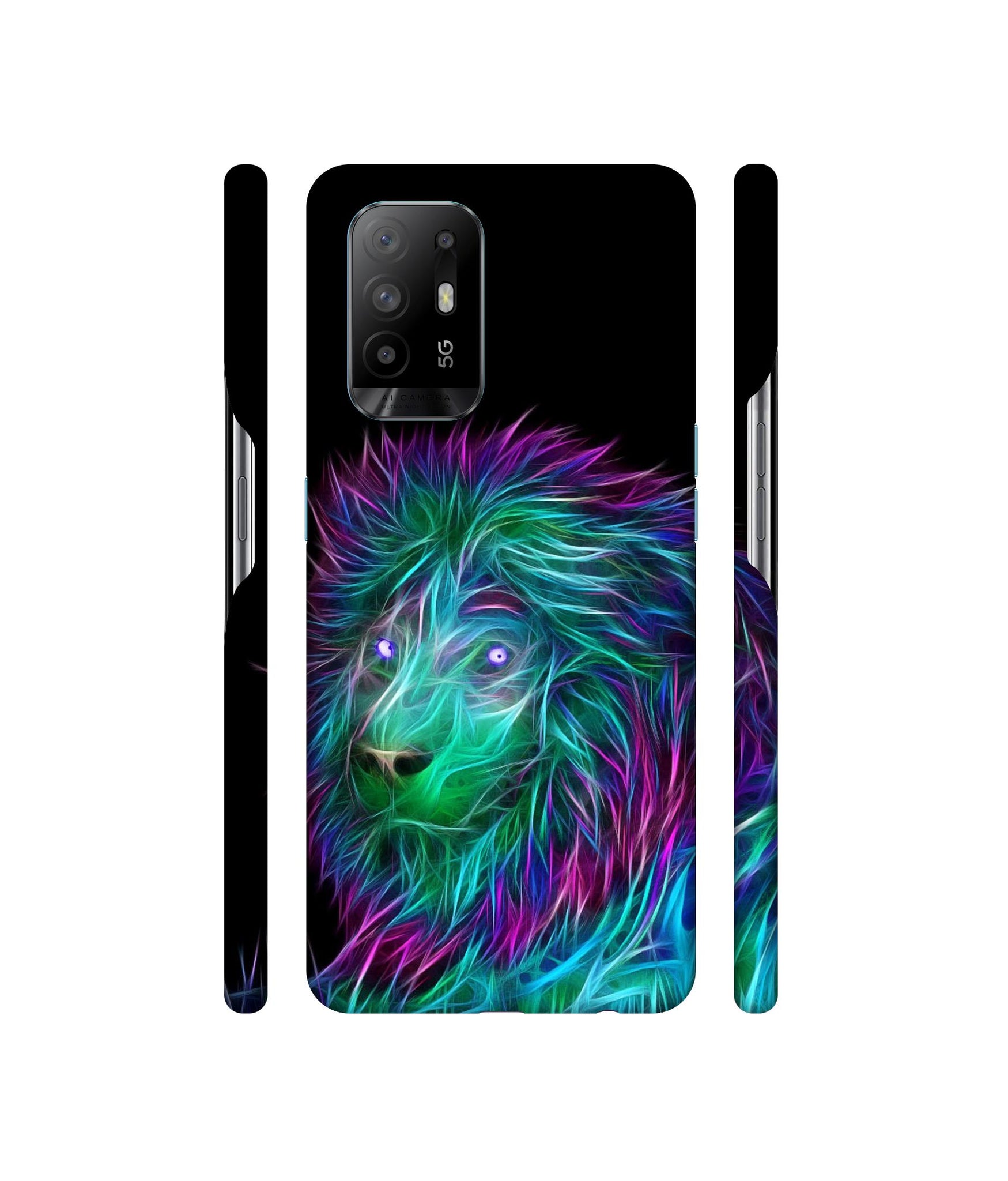3D Lion Designer Hard Back Cover for Oppo A94 5G