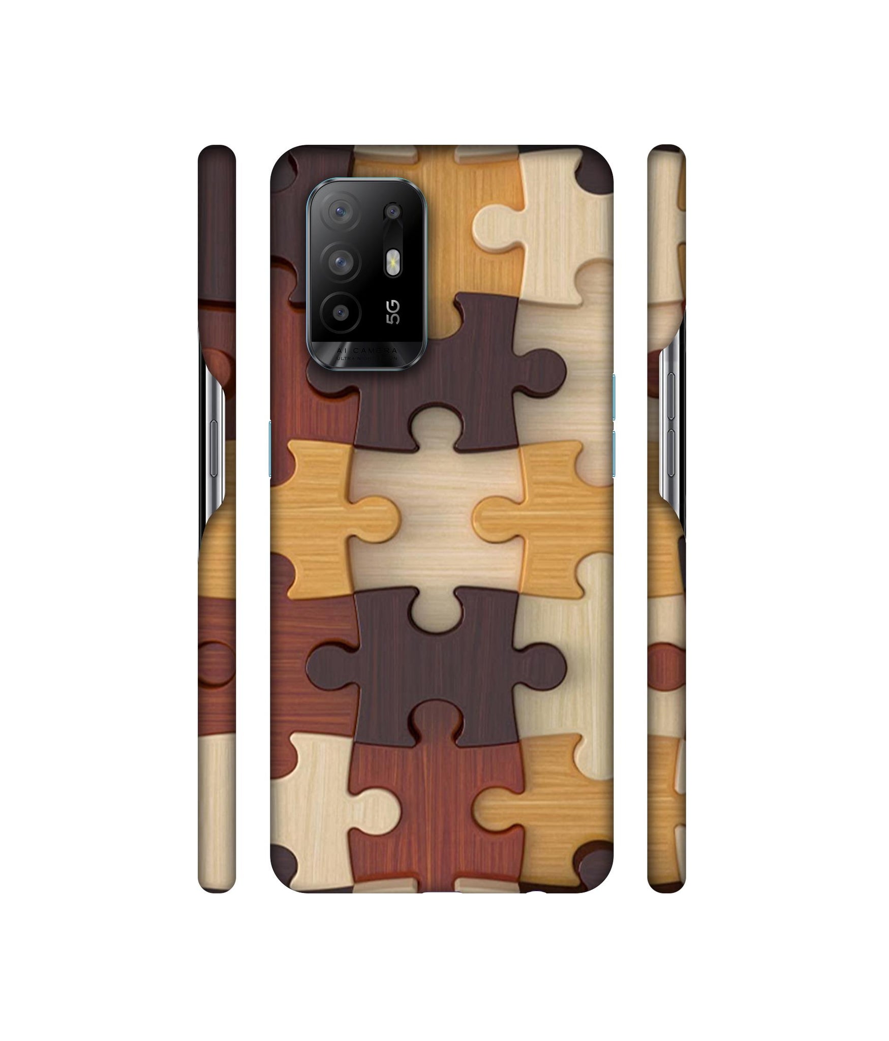 Puzzle Pattern Designer Hard Back Cover for Oppo A94 5G