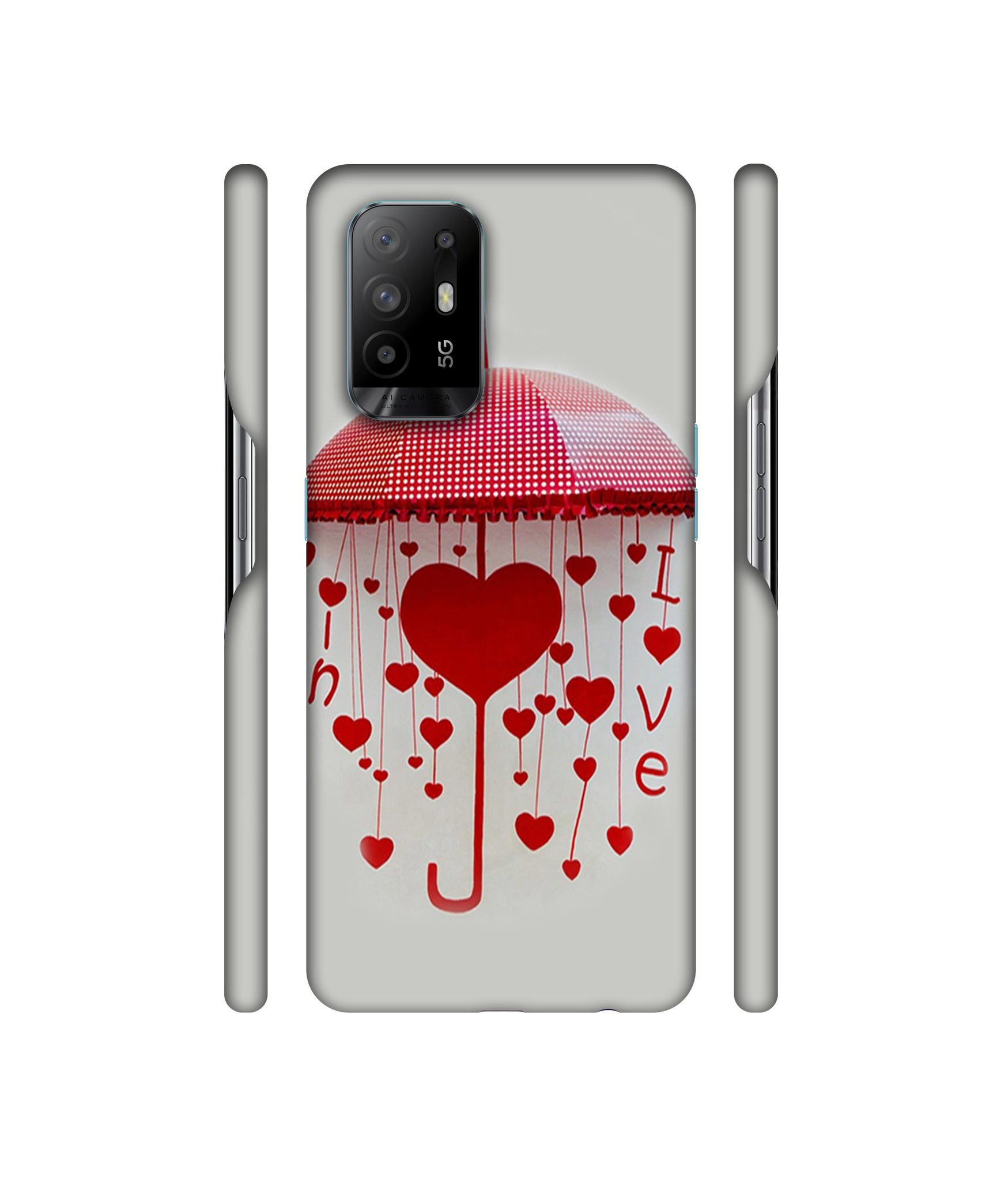 Love Heart Designer Hard Back Cover for Oppo A94 5G
