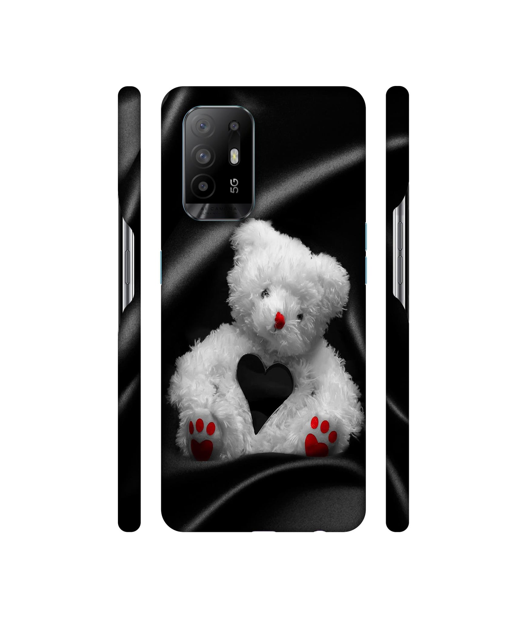 White Teddy Bear Designer Hard Back Cover for Oppo A94 5G