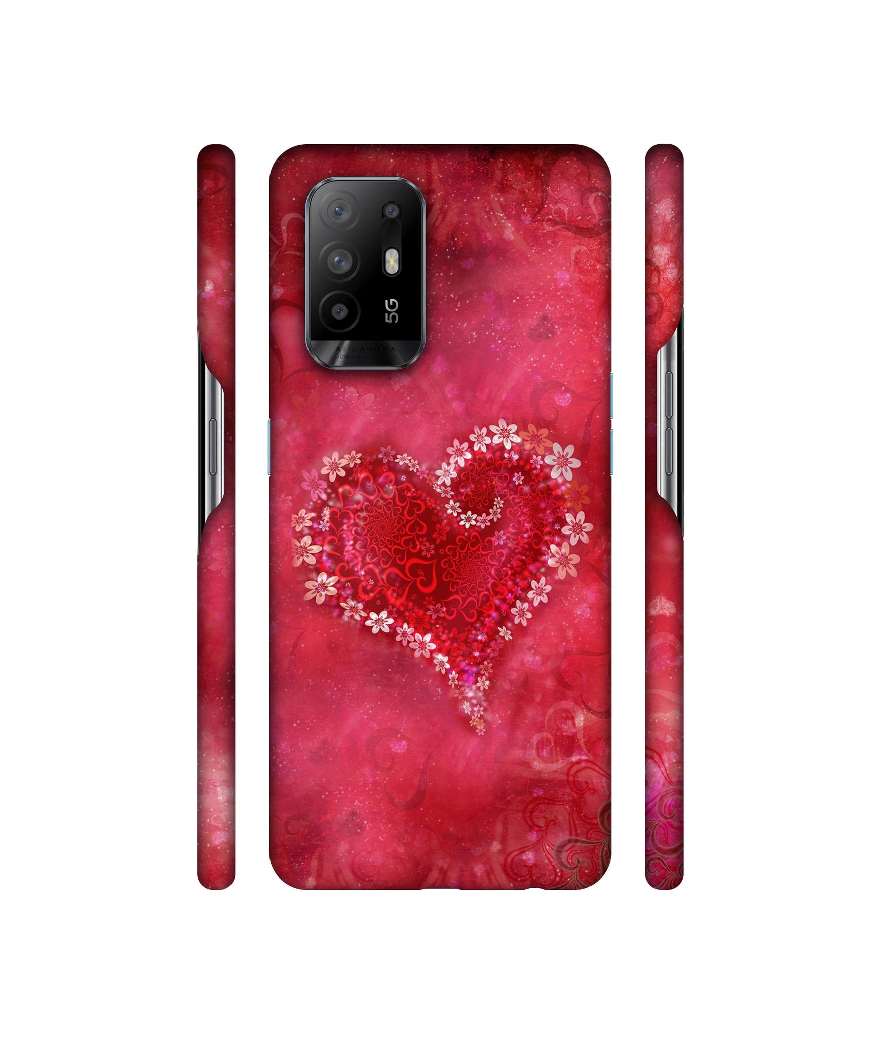 Heart Designer Hard Back Cover for Oppo A94 5G
