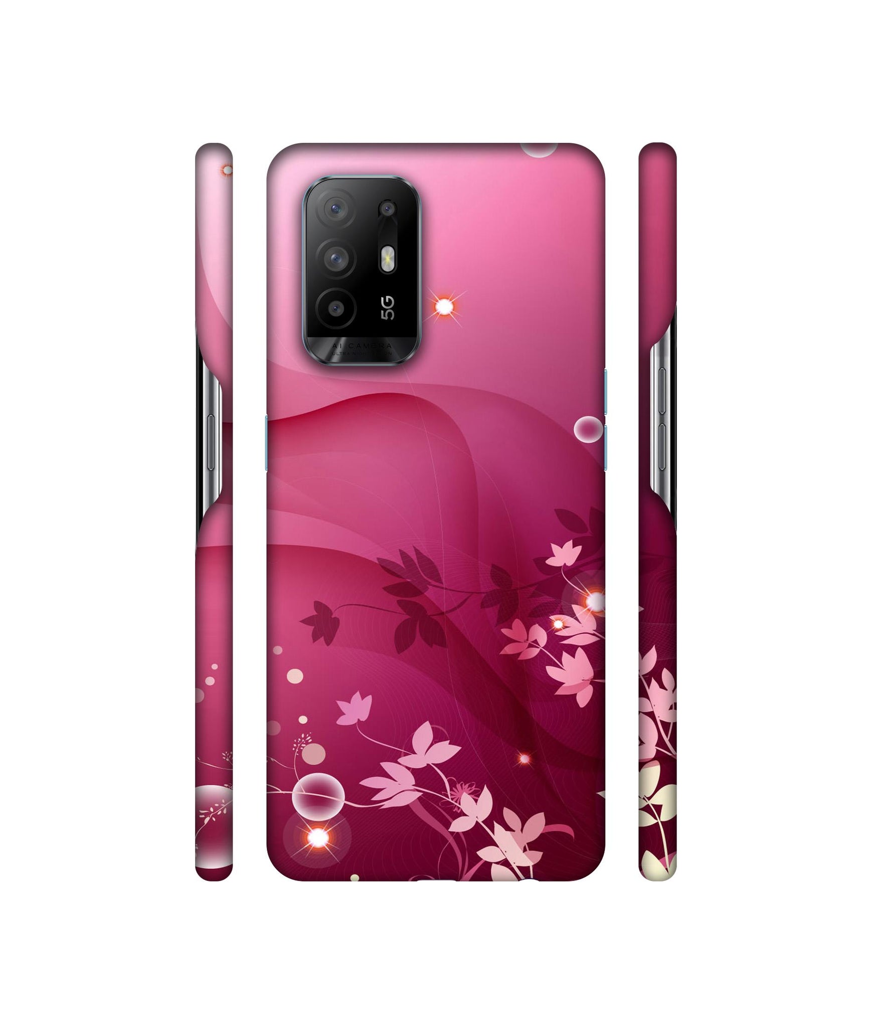 Pink Abstract Designer Hard Back Cover for Oppo A94 5G