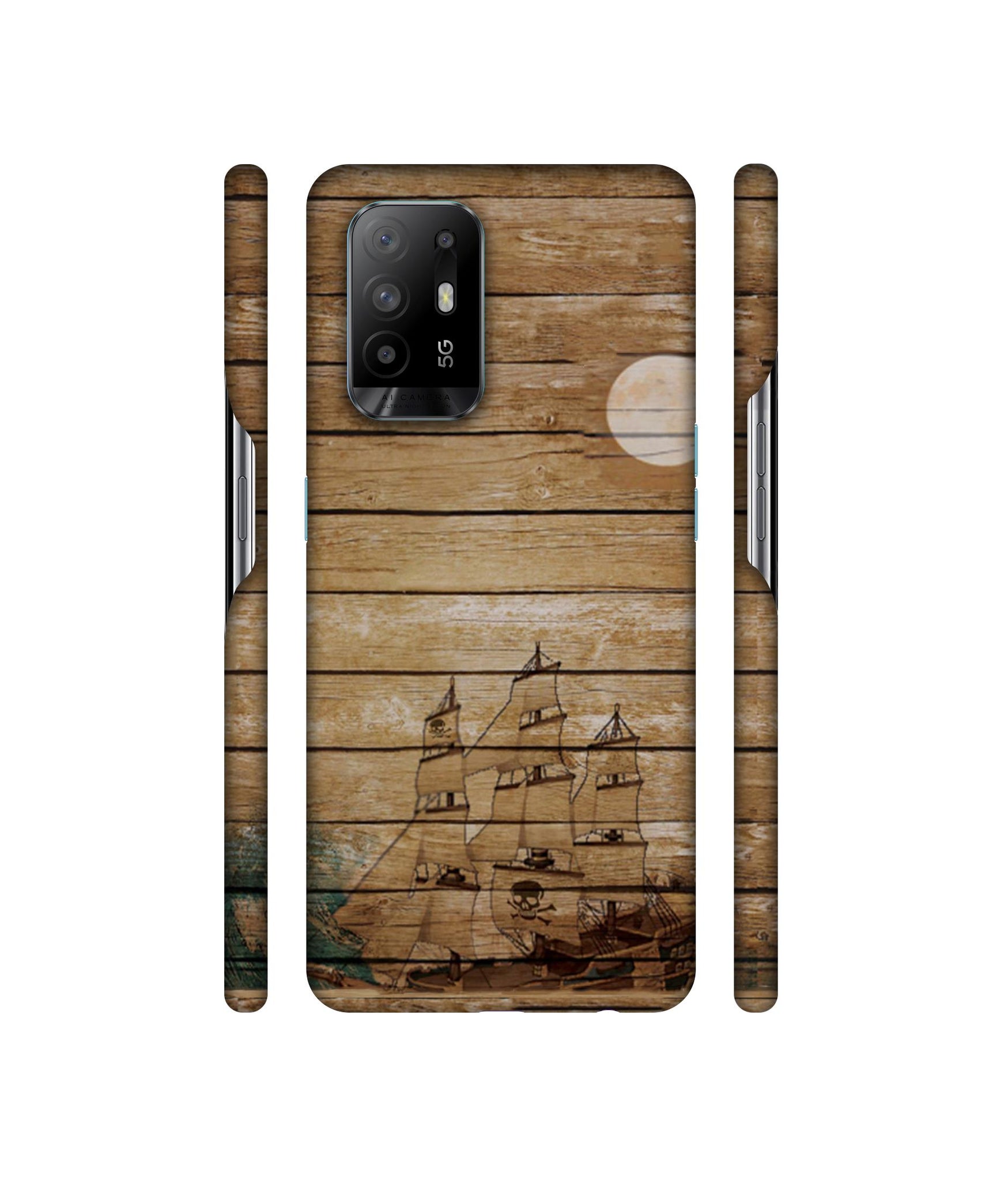 Wooden Pattern Designer Hard Back Cover for Oppo A94 5G