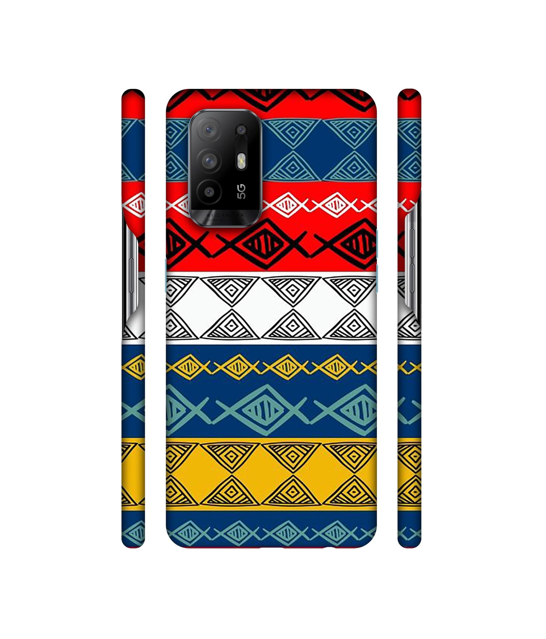 Colorful Hand Made Rangoli Art Designer Hard Back Cover for Oppo A94 5G