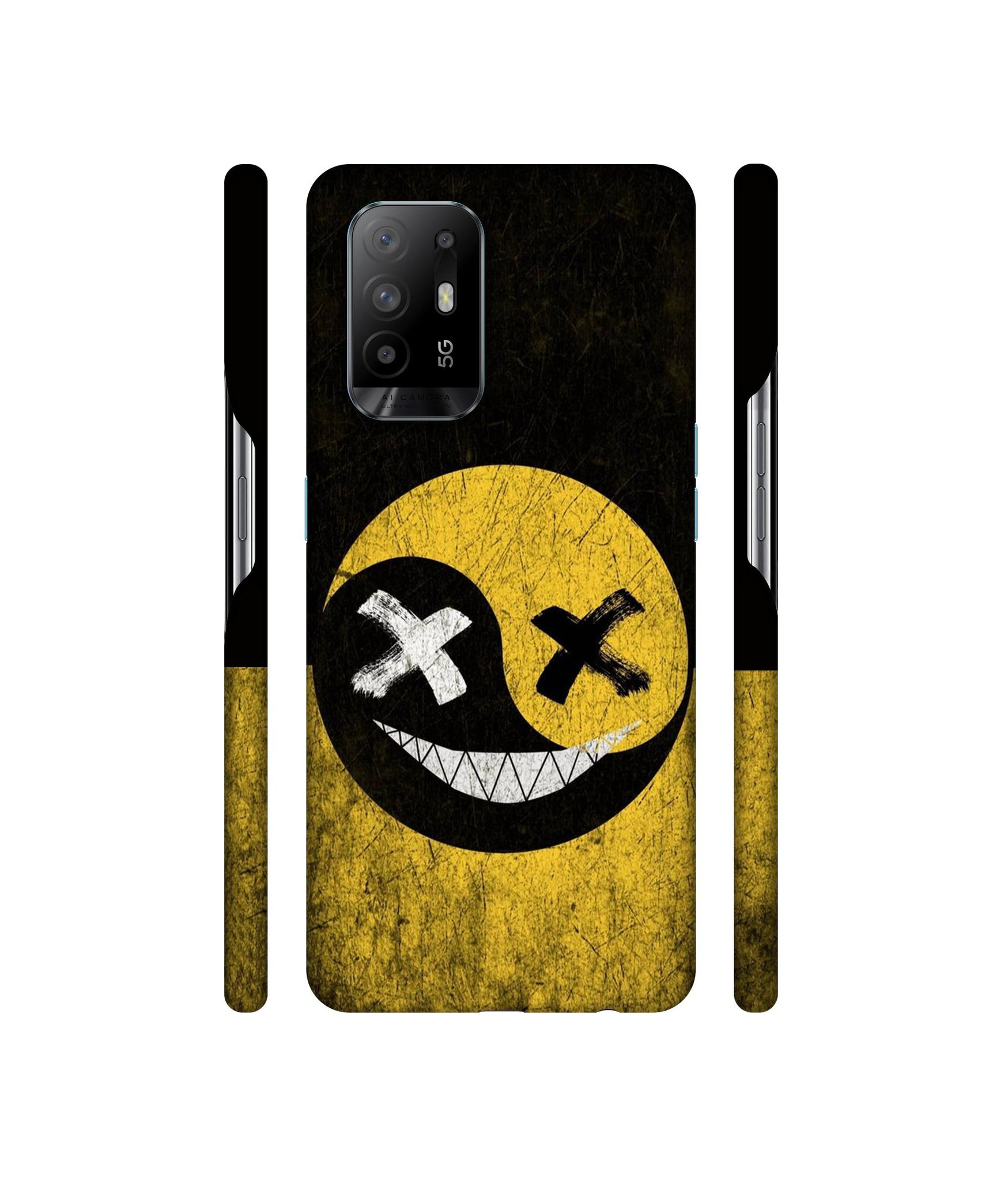 Double Face Smile Designer Hard Back Cover for Oppo A94 5G