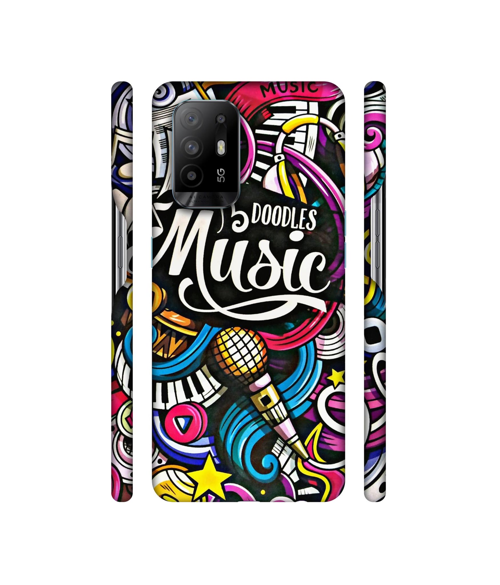 Doodles Music Designer Hard Back Cover for Oppo A94 5G