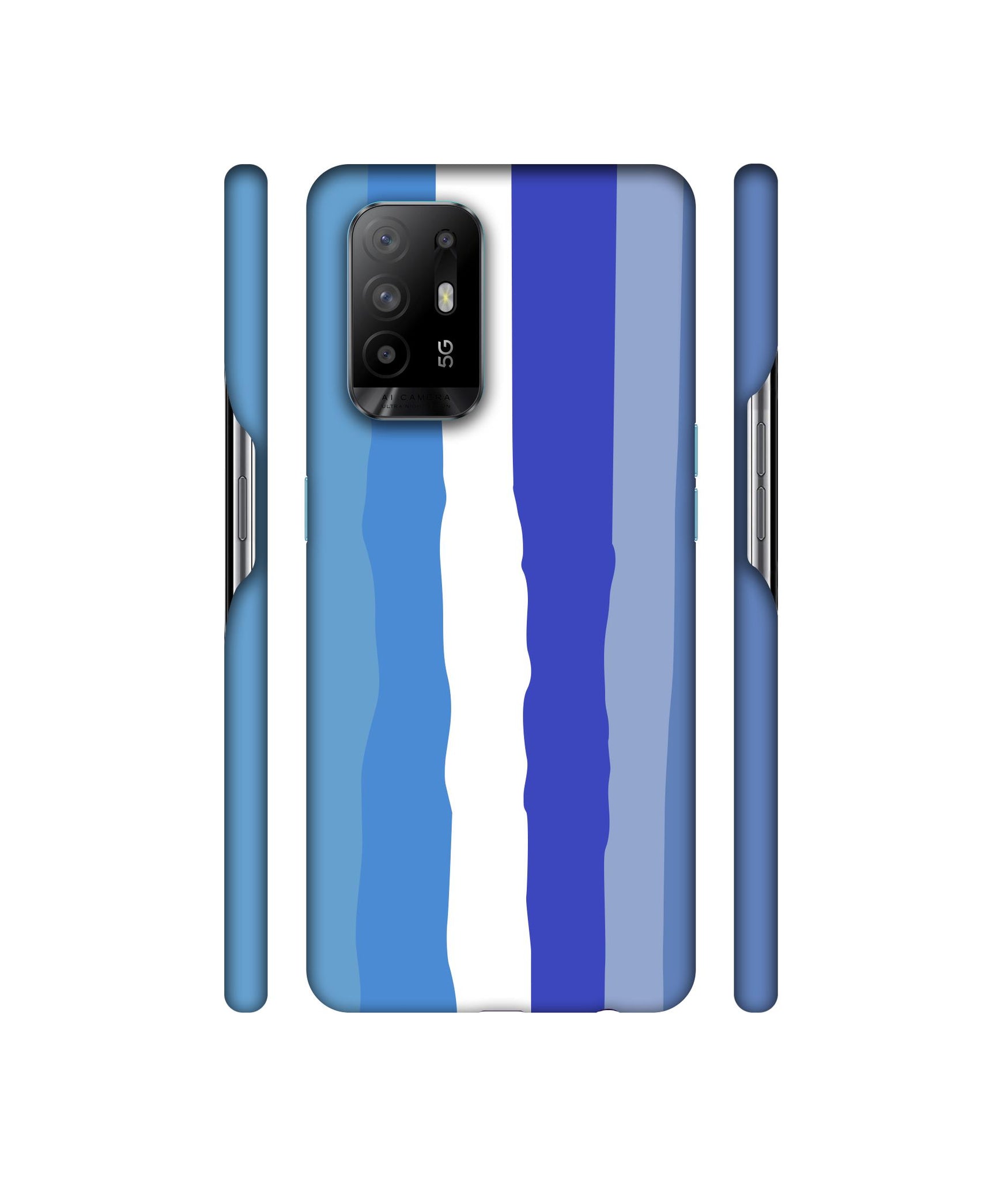 Blue Shade Rainbow Designer Hard Back Cover for Oppo A94 5G