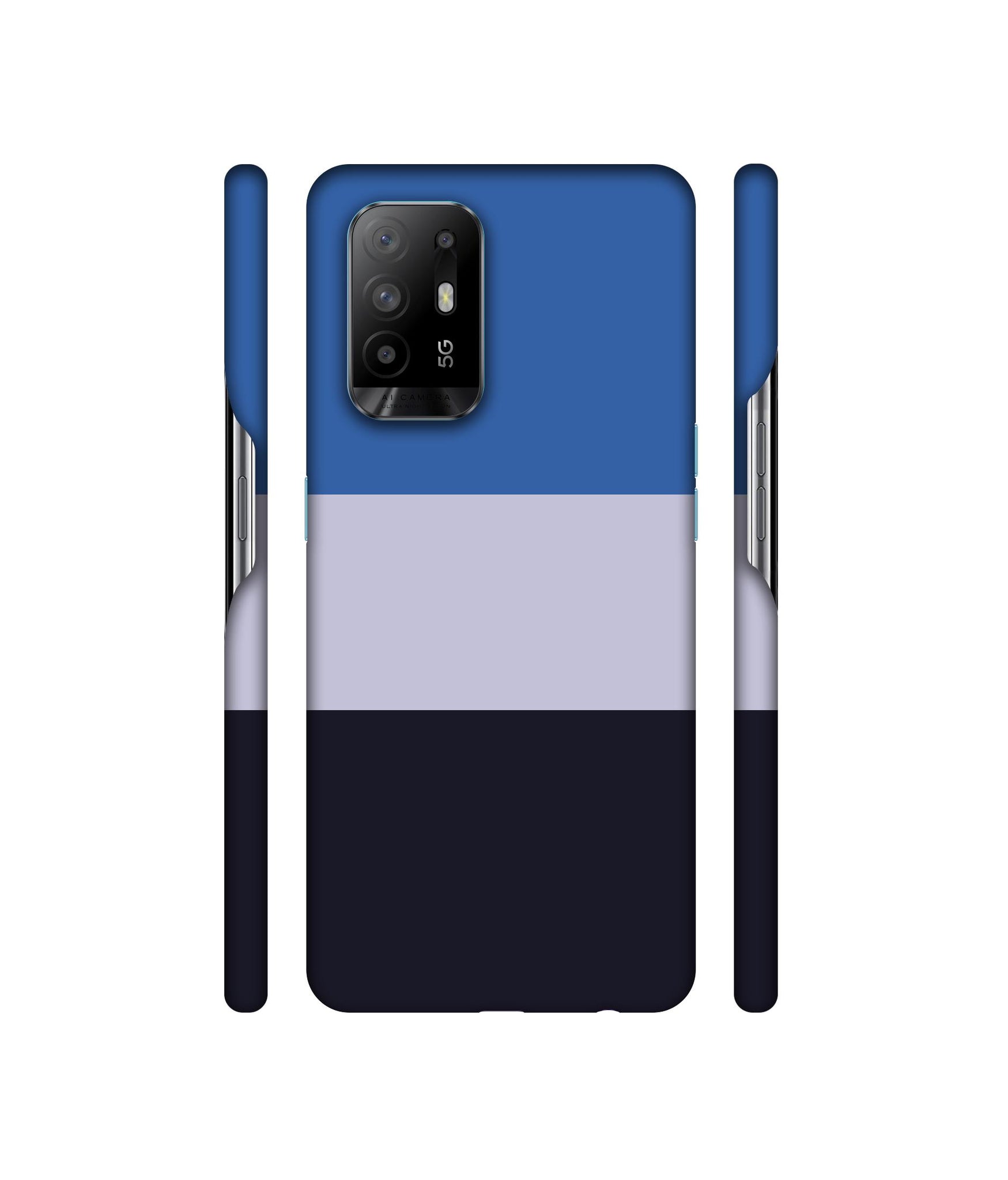 Three Colour Straps Designer Hard Back Cover for Oppo A94 5G