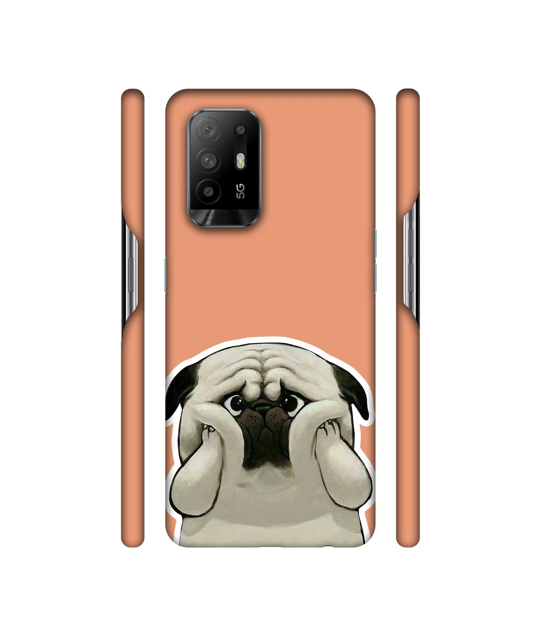 Pot Dog Pich Colour Designer Hard Back Cover for Oppo A94 5G