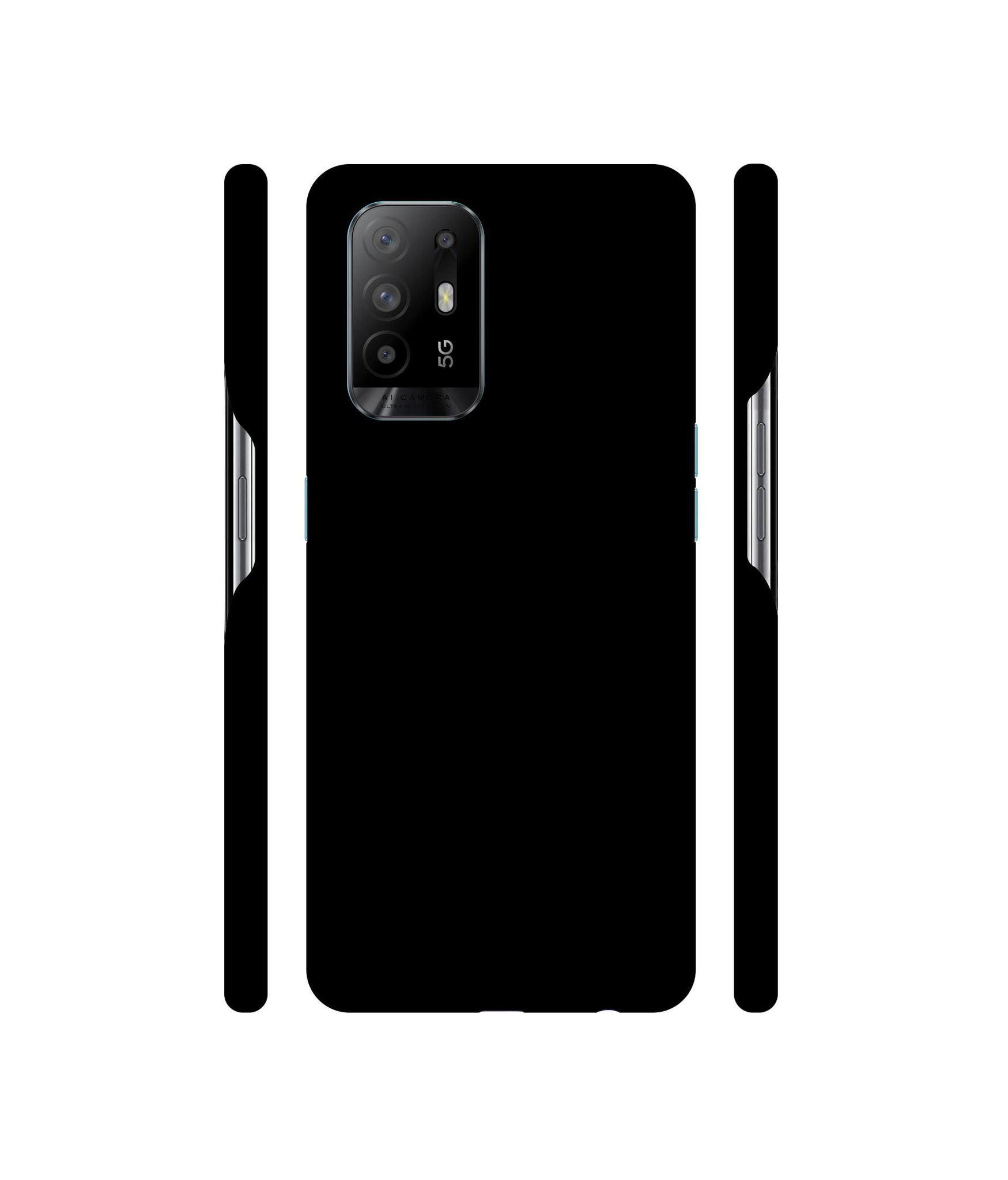 Solid Black Designer Hard Back Cover for Oppo A94 5G