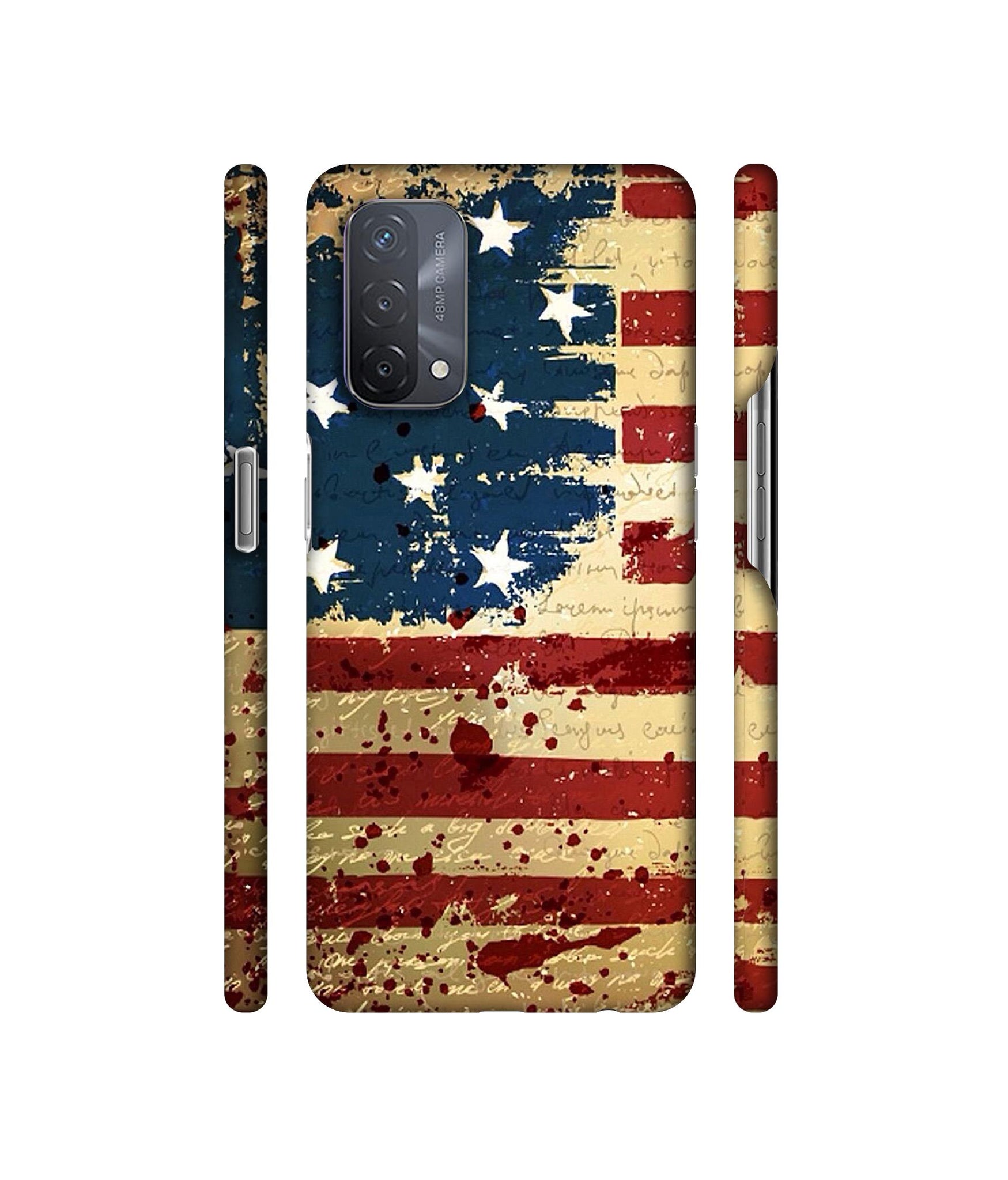 Colorful USA Flag Designer Hard Back Cover for Oppo A93 5G