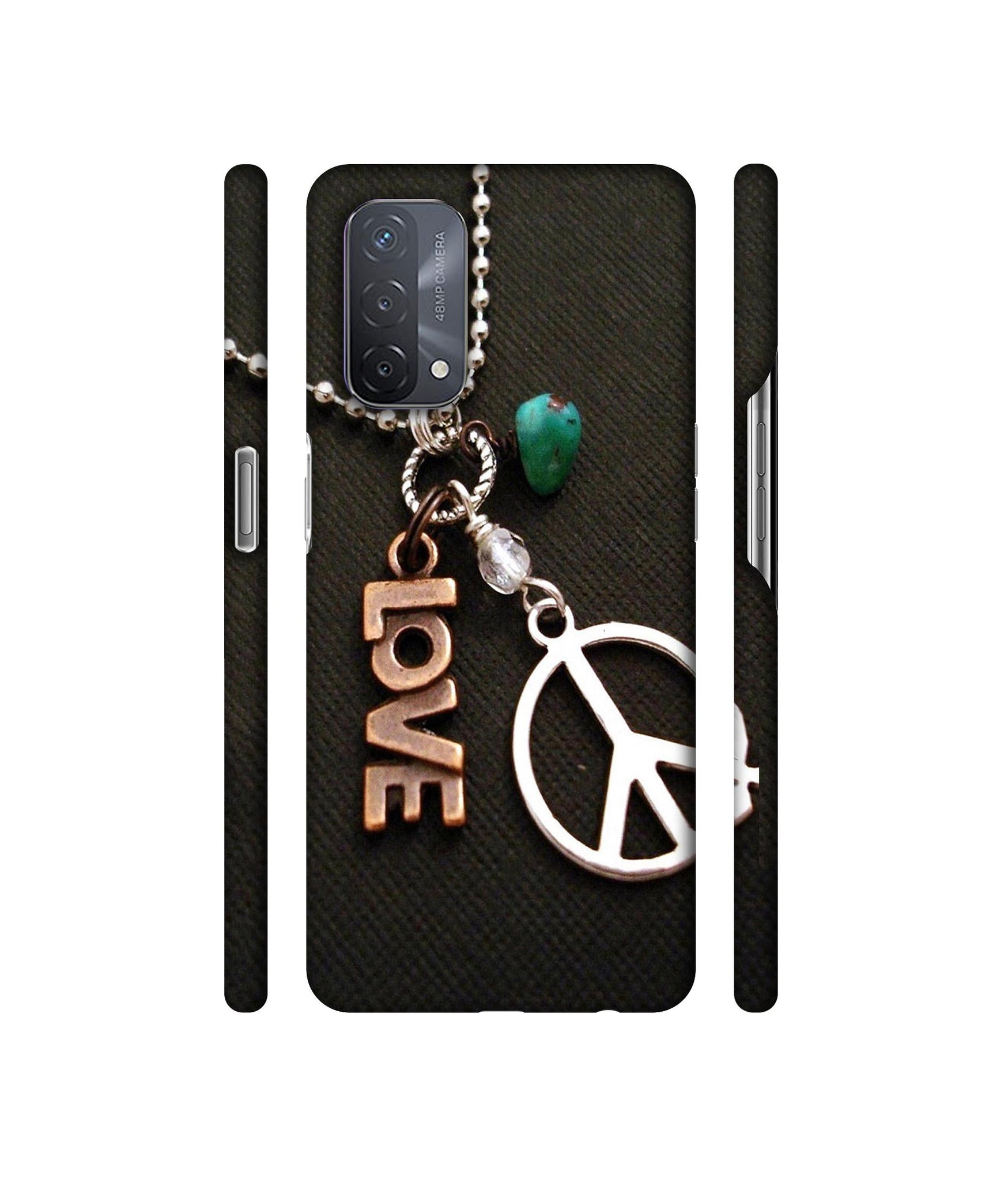 Love and Peace Designer Hard Back Cover for Oppo A93 5G