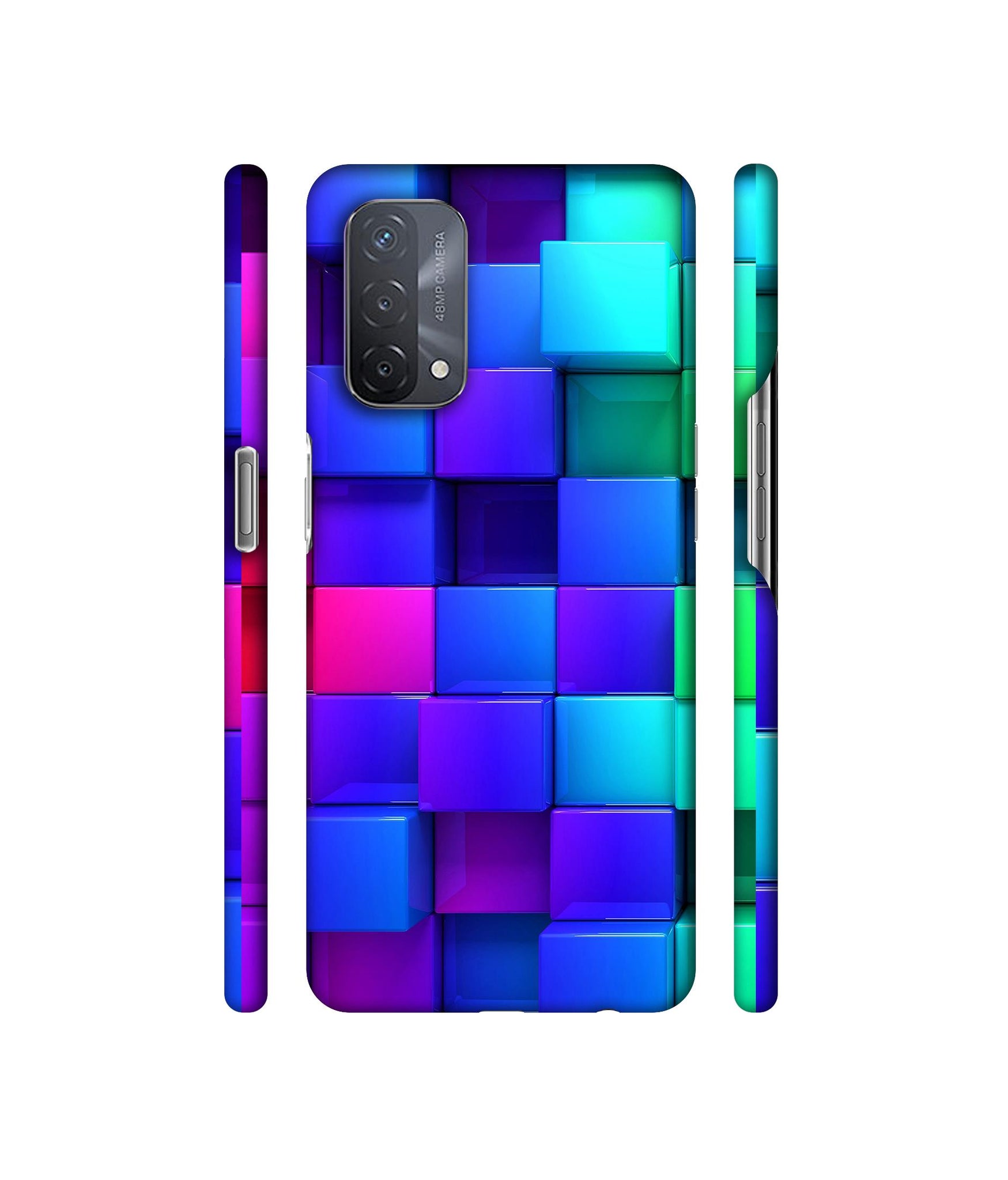 Blocks Rainbow 3D Graphics Designer Hard Back Cover for Oppo A93 5G