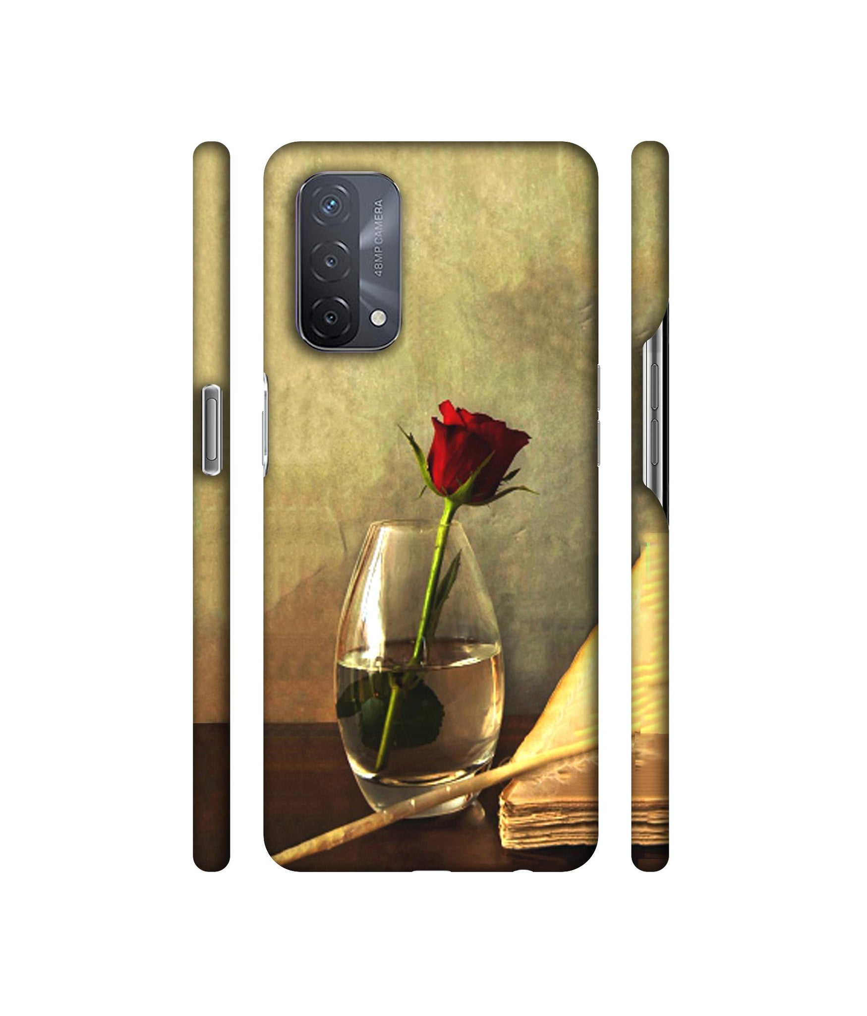 Red Rose in Glass Designer Hard Back Cover for Oppo A93 5G
