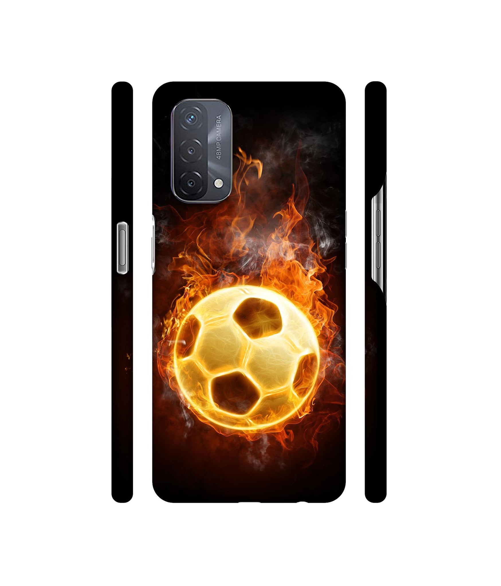 Football & Fire Designer Hard Back Cover for Oppo A93 5G
