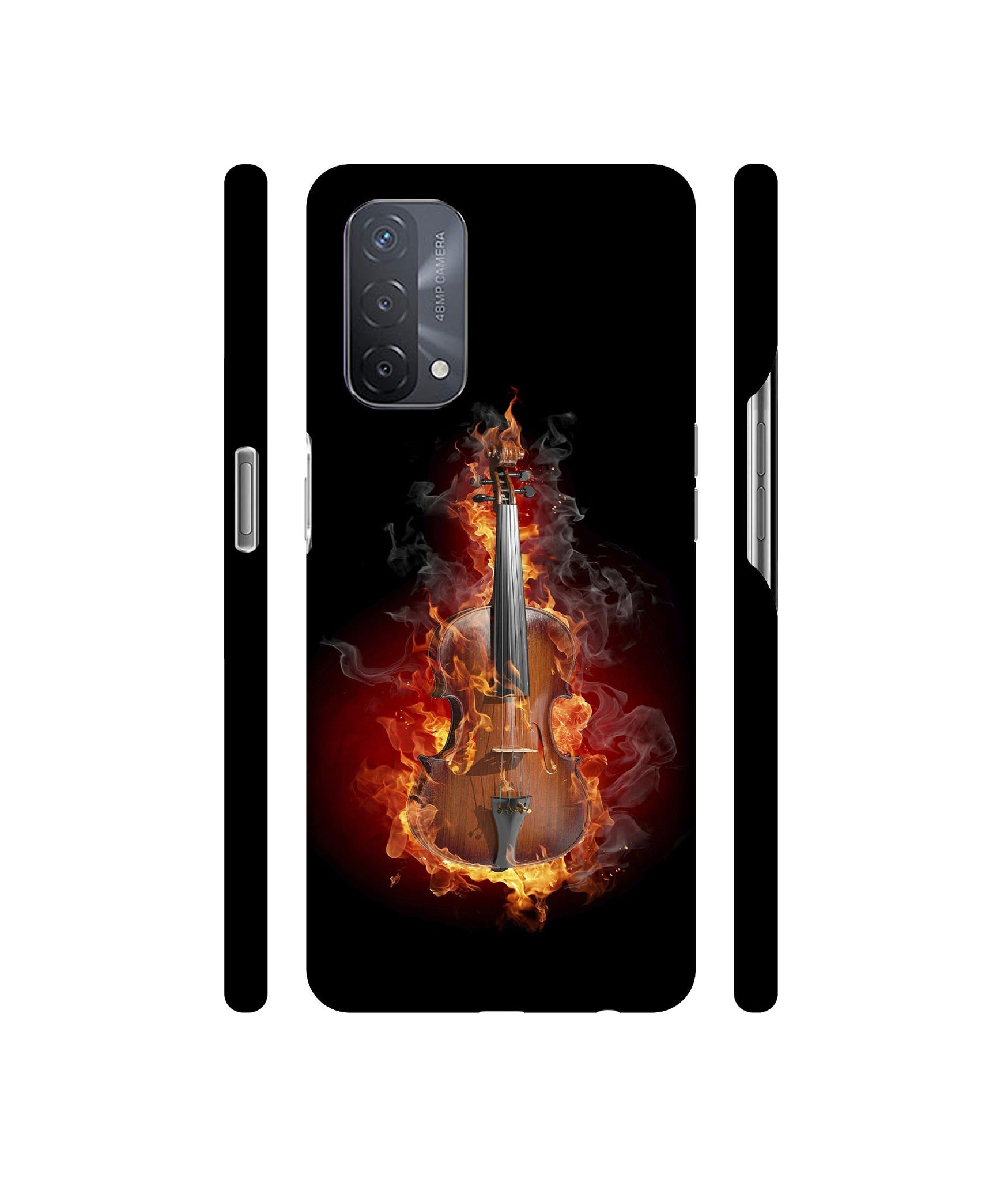 Burning Violin Designer Hard Back Cover for Oppo A93 5G