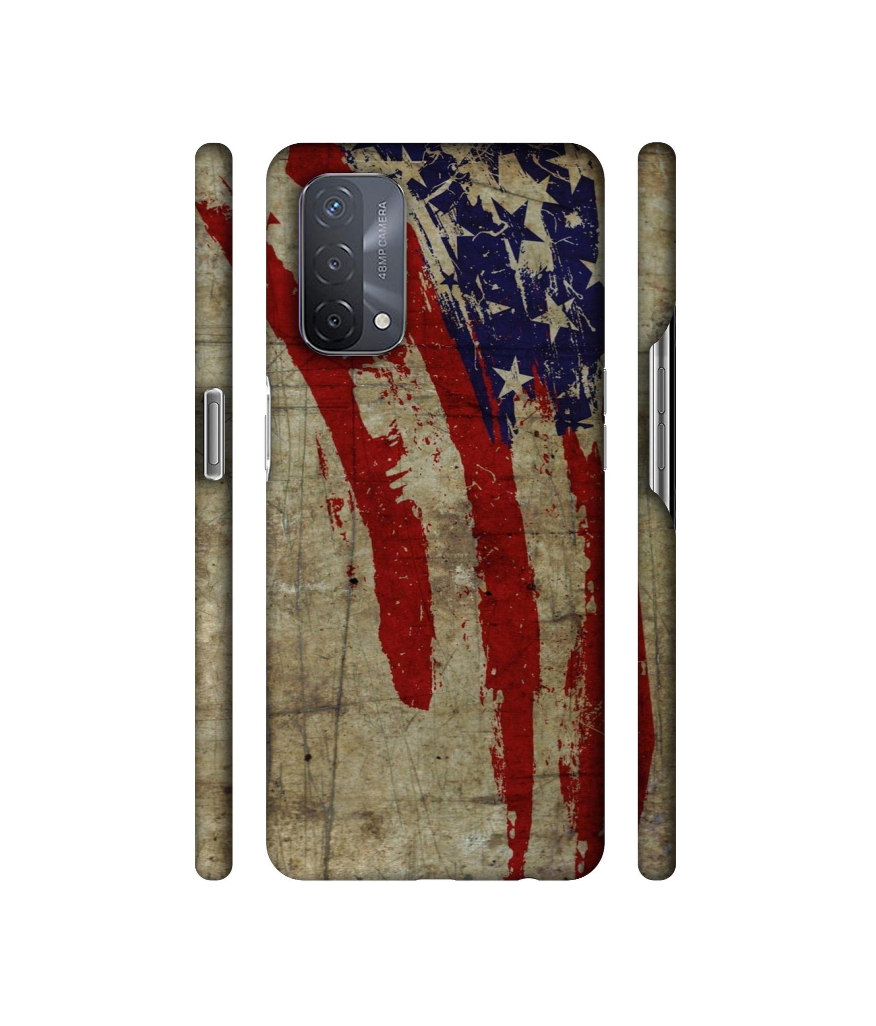 Vintage American Flag Designer Hard Back Cover for Oppo A93 5G