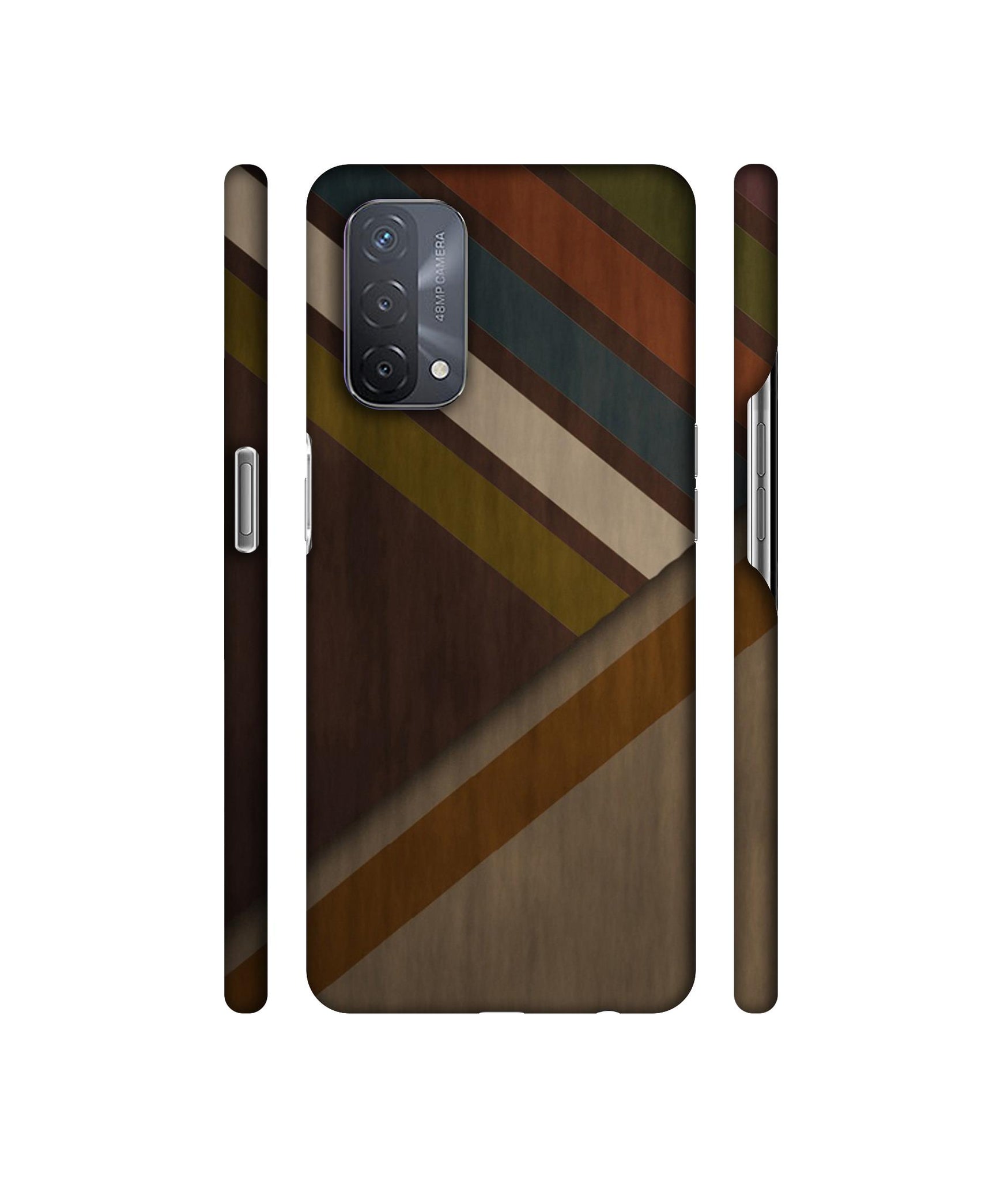 Colorful Wooden Pattern Designer Hard Back Cover for Oppo A93 5G