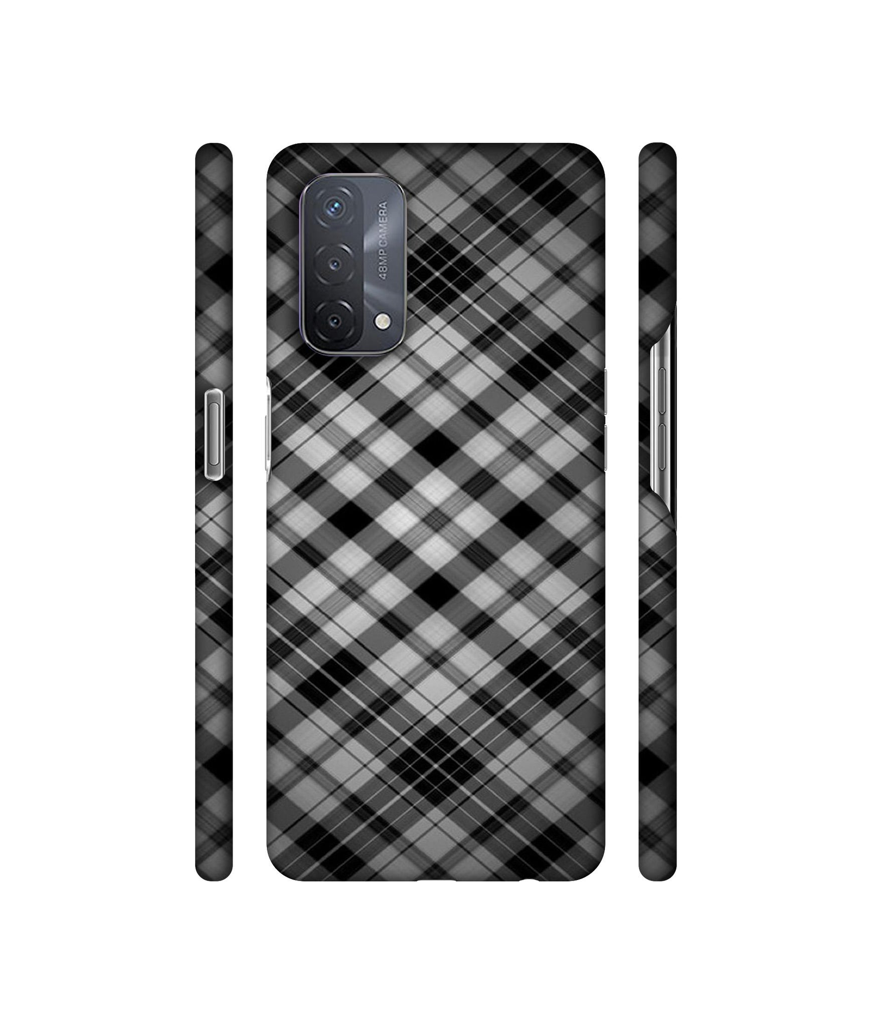 Black Stripes Pattern Designer Hard Back Cover for Oppo A93 5G