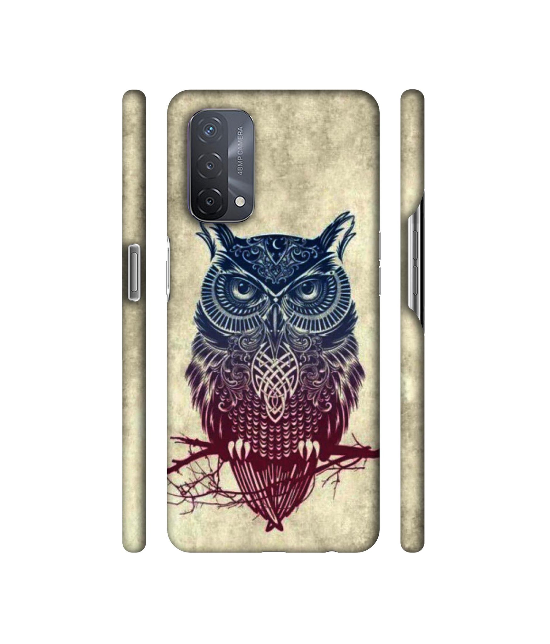 Owl Pattern Designer Hard Back Cover for Oppo A93 5G