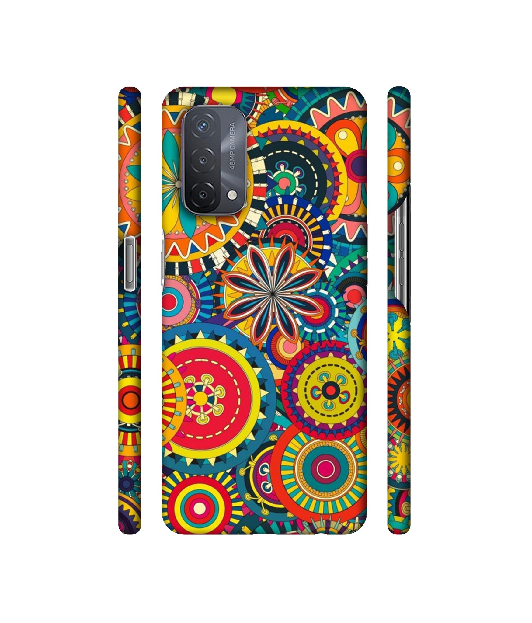Ring Pattern Print Designer Hard Back Cover for Oppo A93 5G