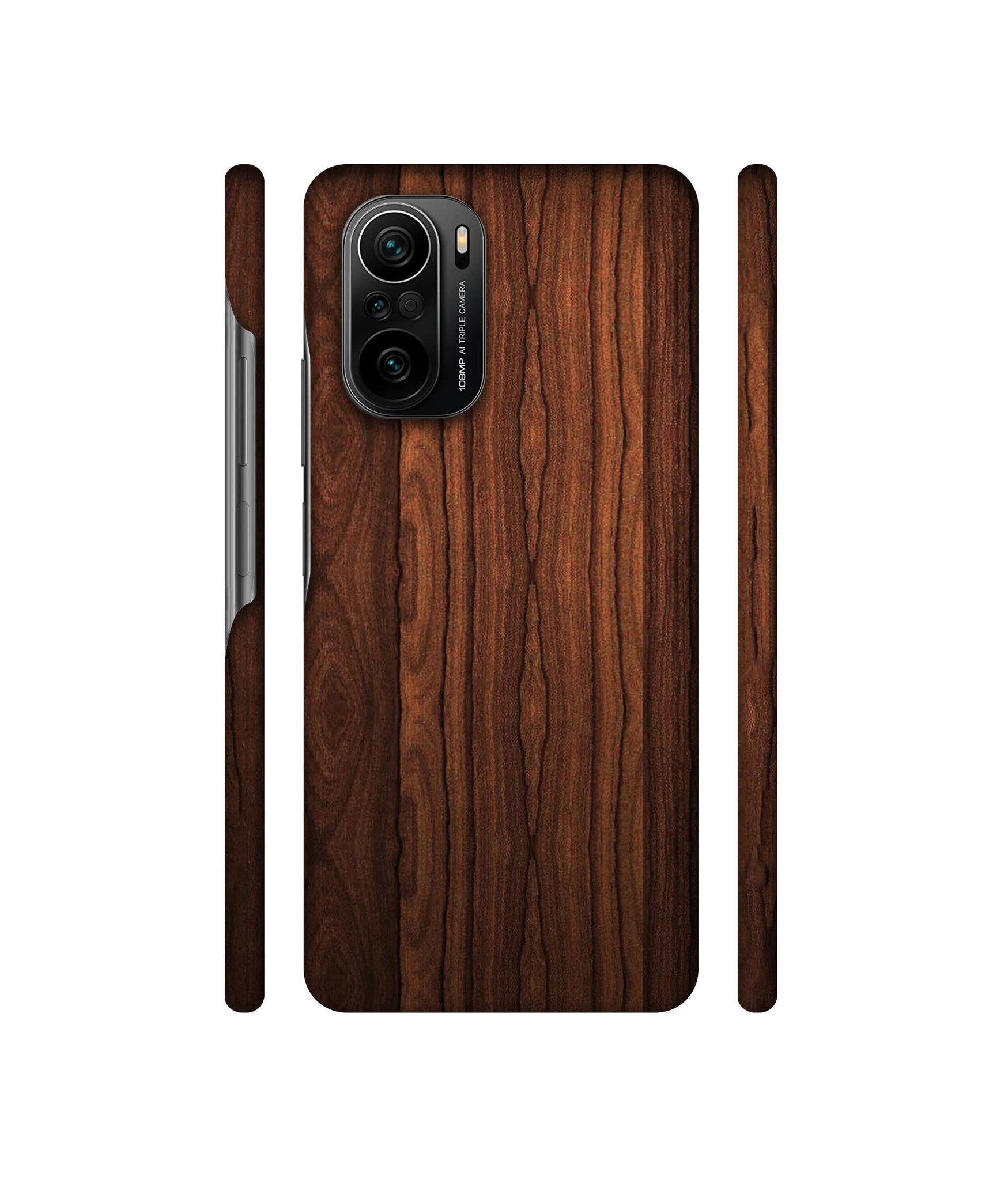 Brown Wooden Texture Designer Hard Back Cover for Mi 11X / Mi 11X Pro / Mi Poco F3