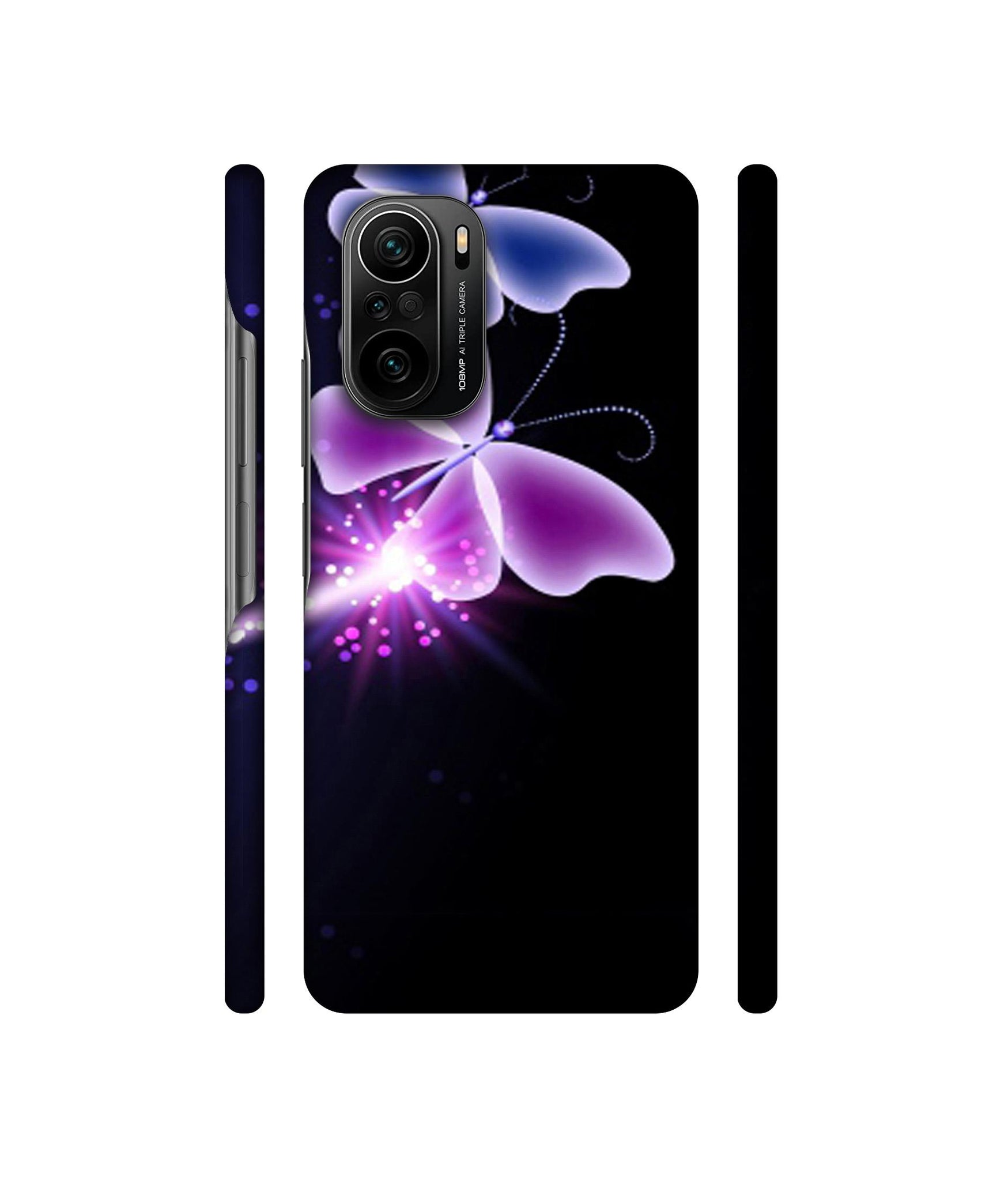 Neon Butterfly Light Abstract Shine Designer Hard Back Cover for Mi 11X / Mi 11X Pro / Mi Poco F3