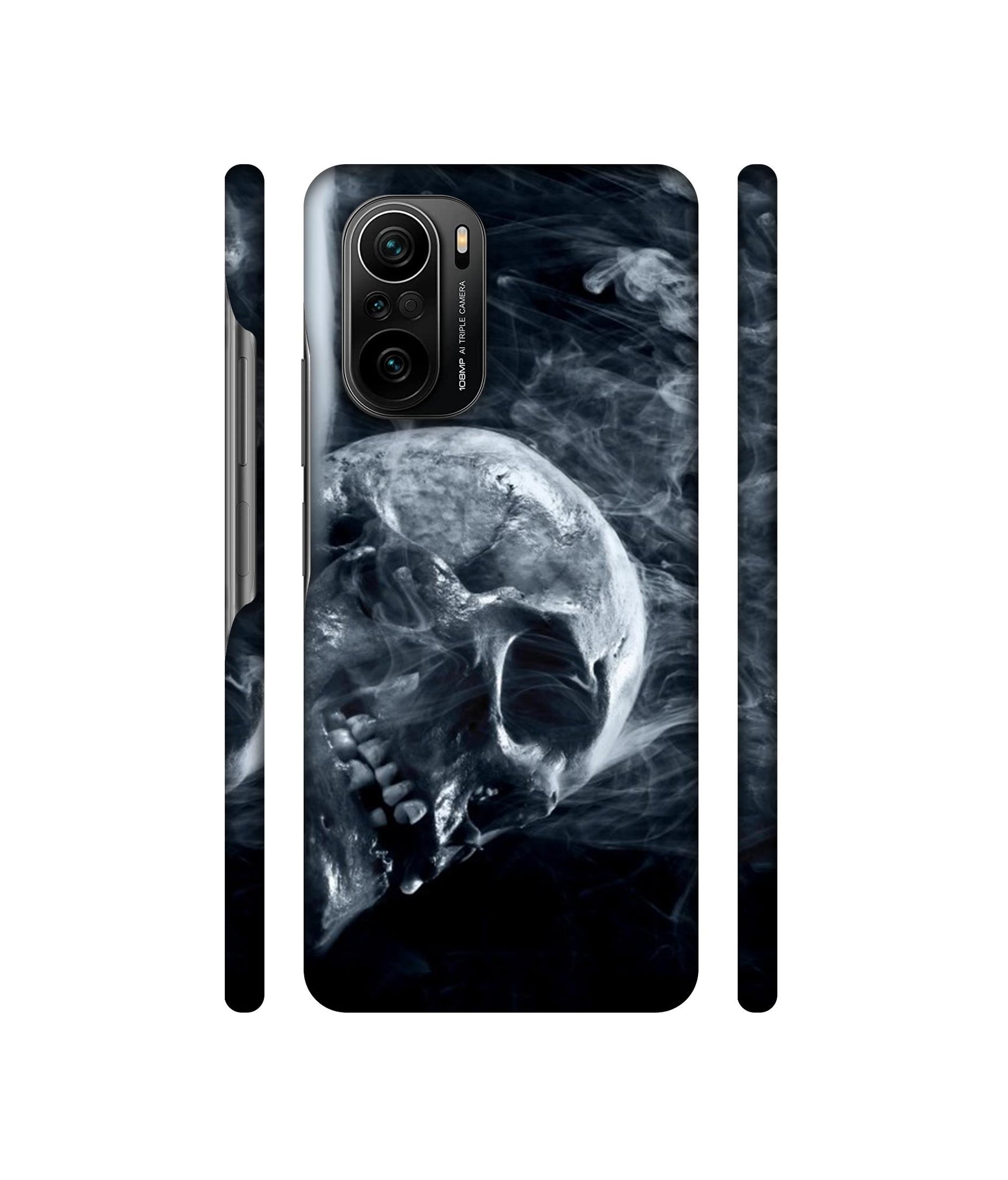Skull Smoke Blue Scary Death Designer Hard Back Cover for Mi 11X / Mi 11X Pro / Mi Poco F3